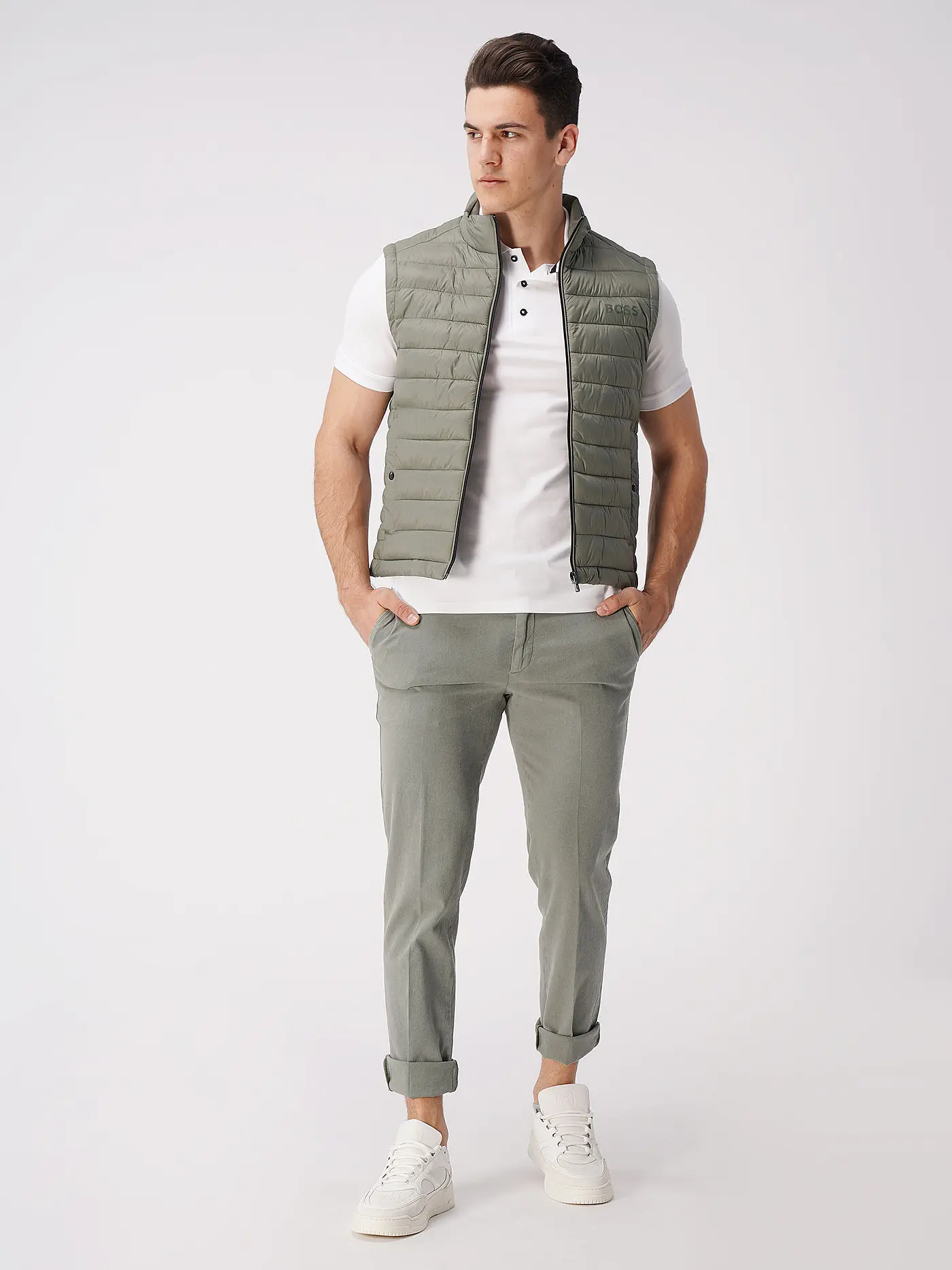 BOSS | Steppgilet | grün