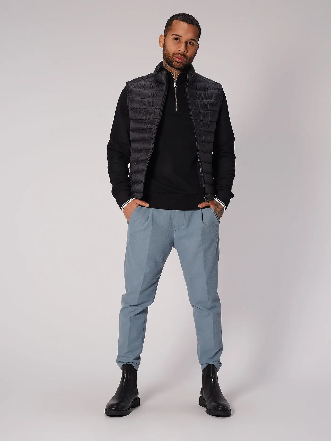 BOSS | Steppgilet | schwarz