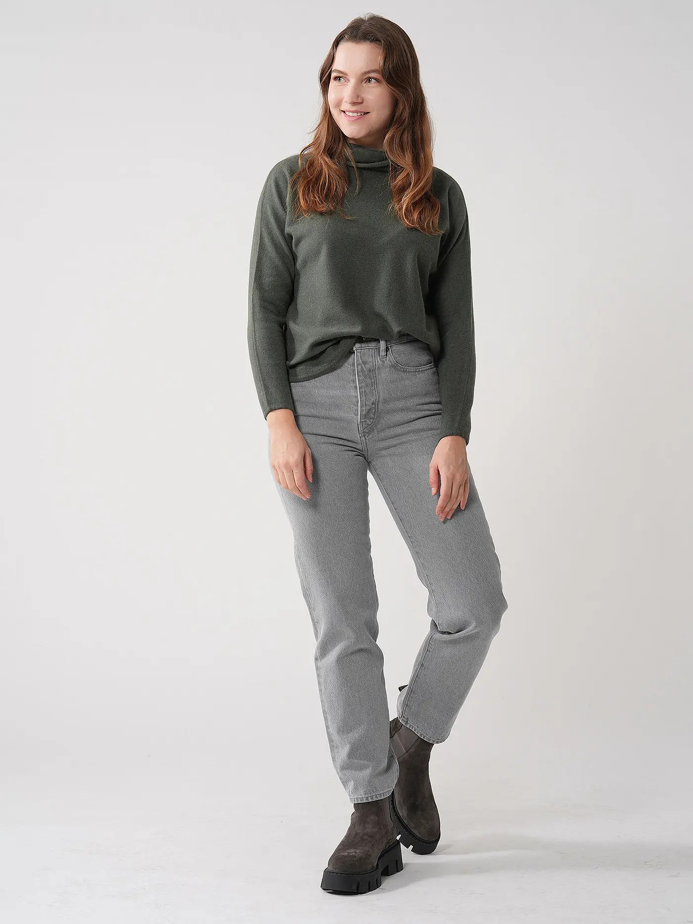 DAVIDA | Kaschmirpullover | olive