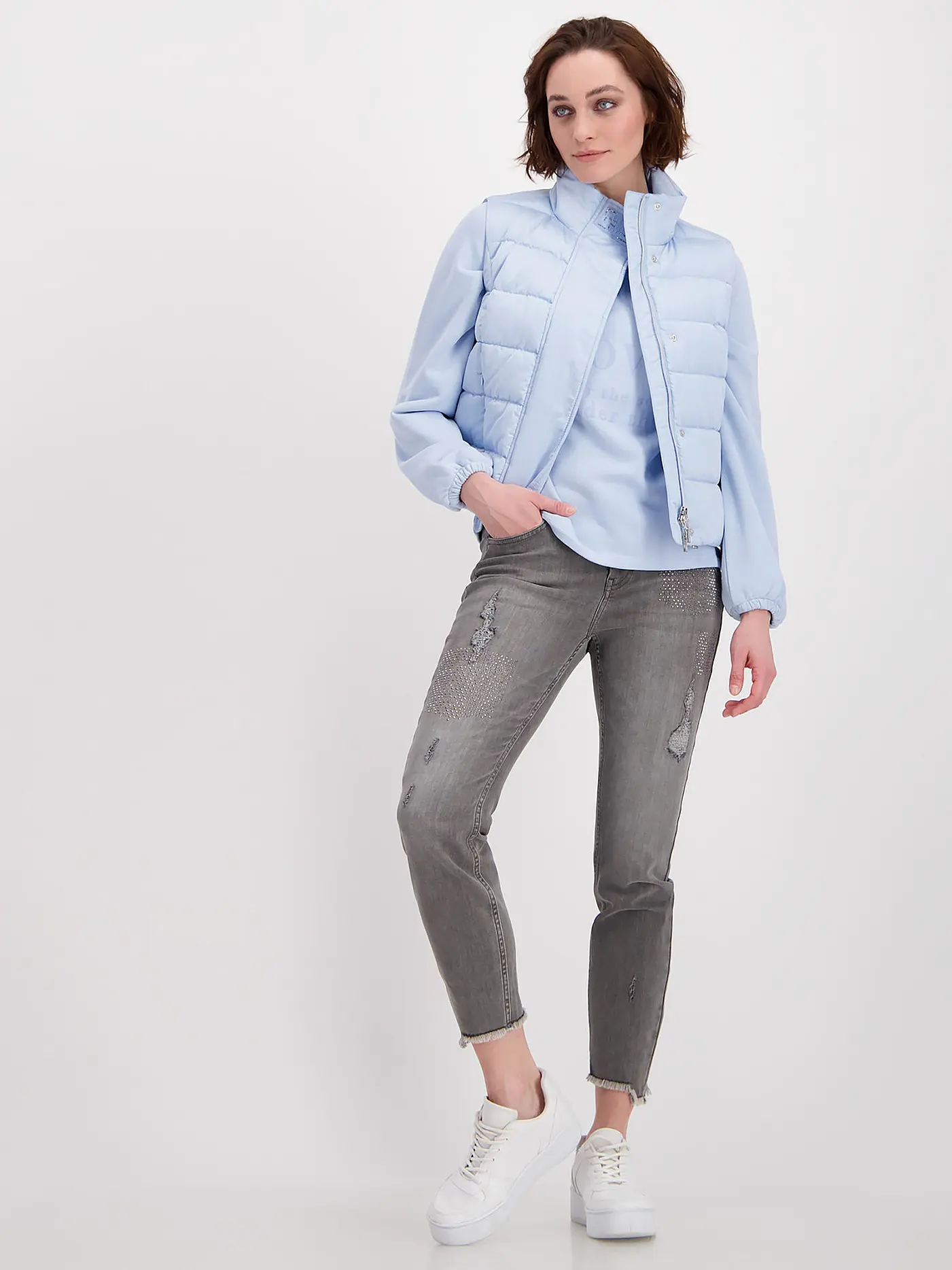 MONARI | Steppgilet | hellblau