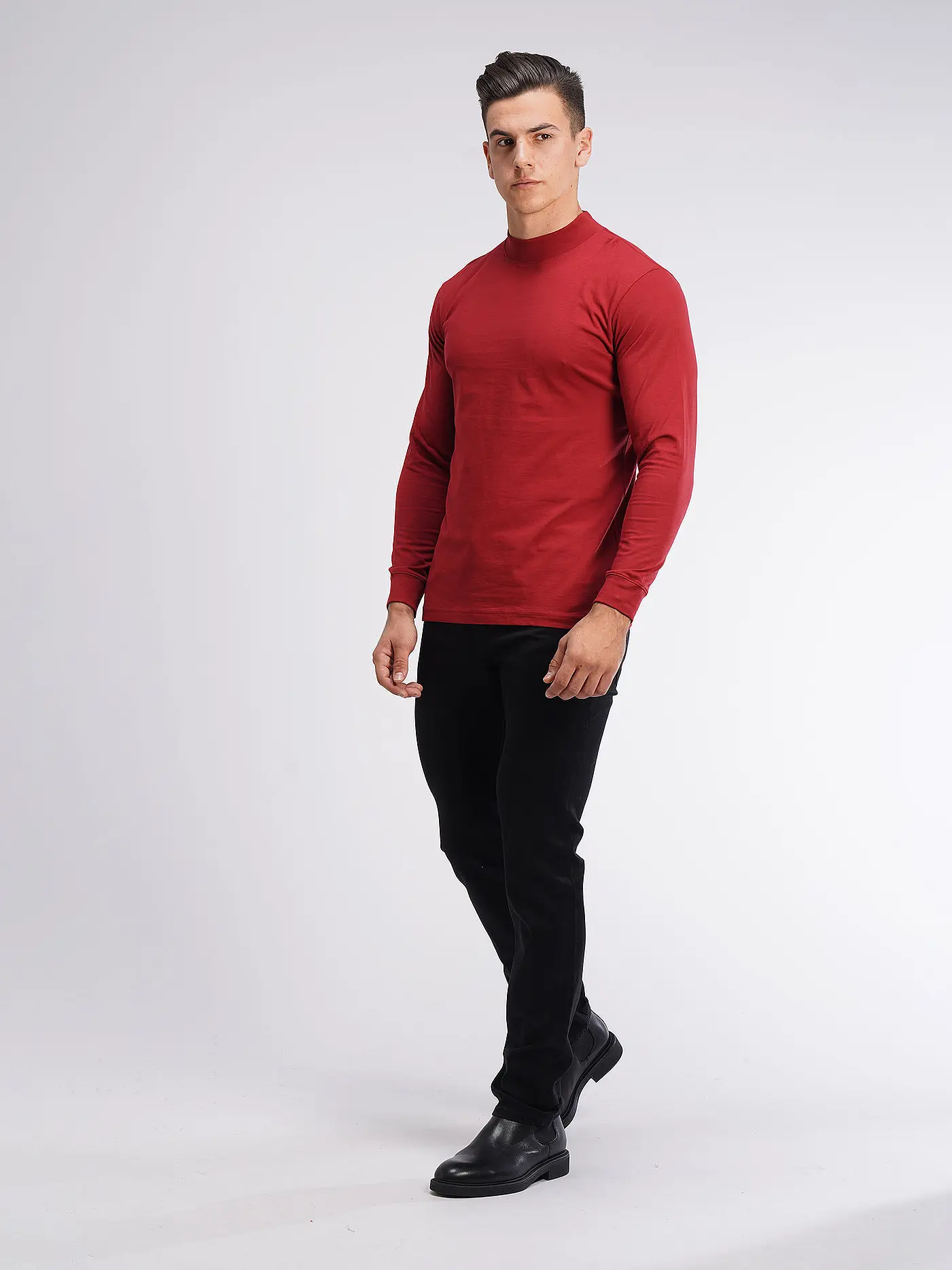 RAGMAN | Stehkragen-Langarmshirt | 