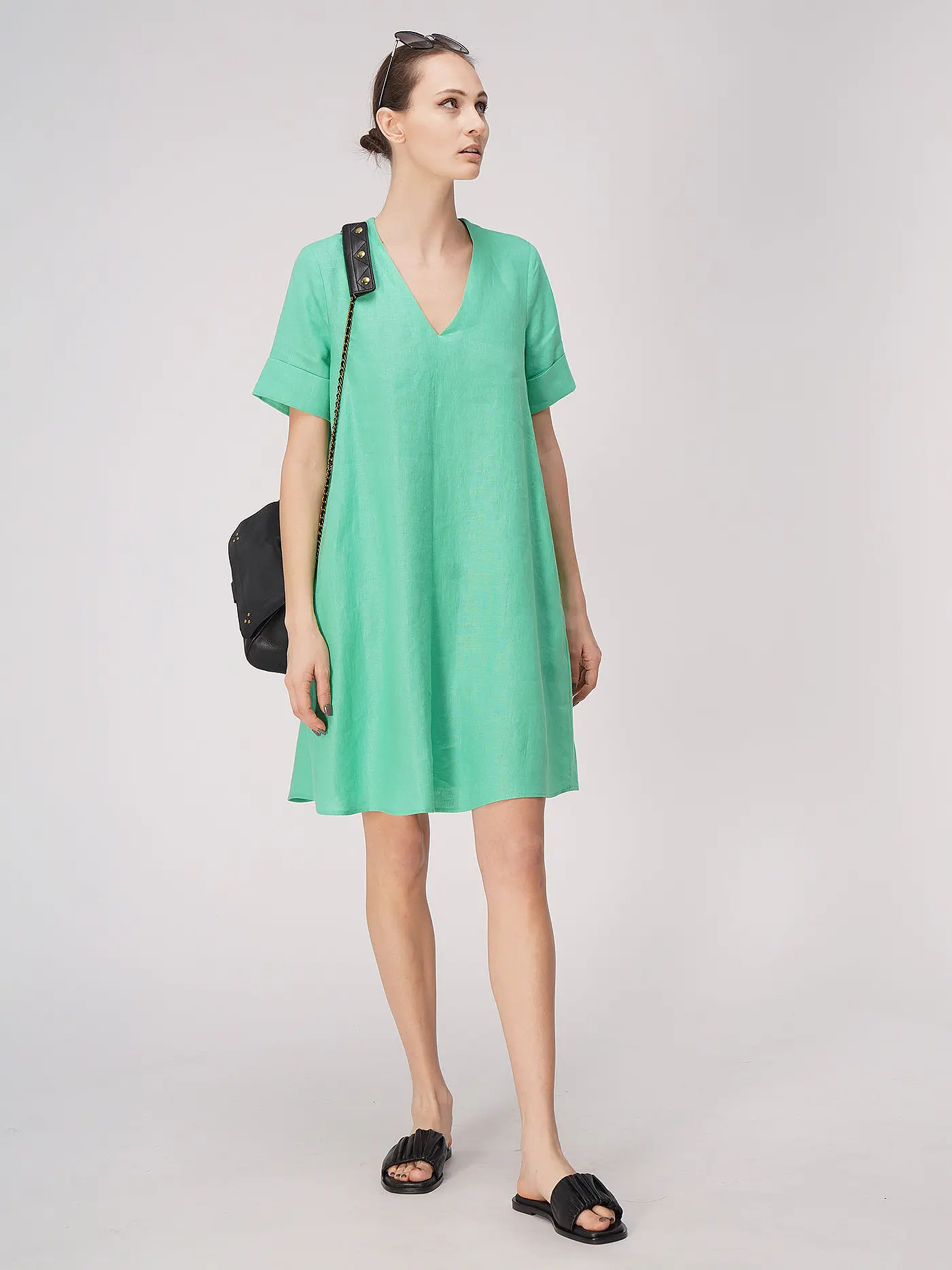 RIANI | Leinenkleid | grün