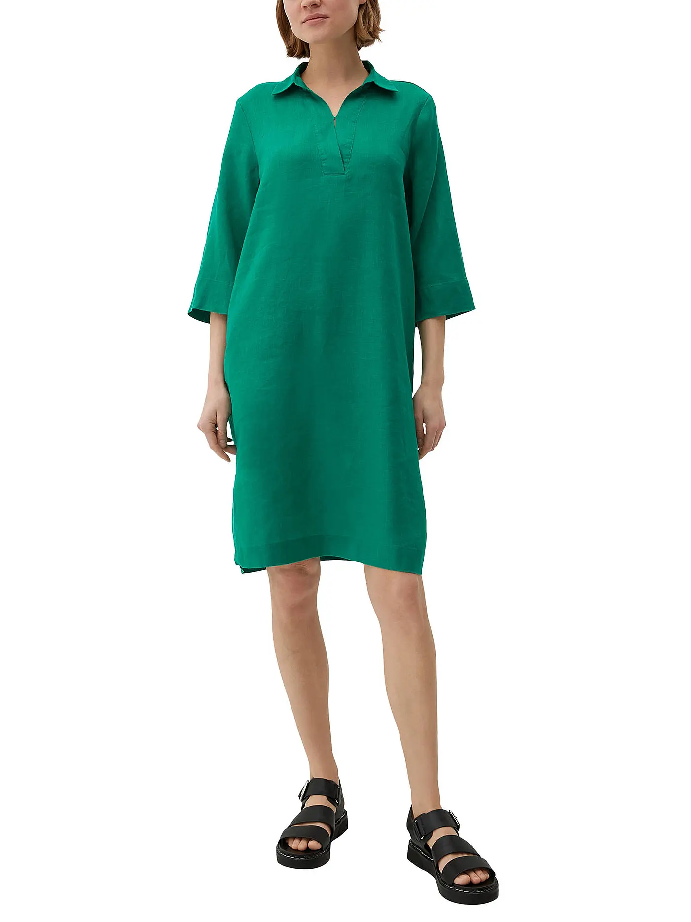 S.OLIVER | Leinenkleid | grün