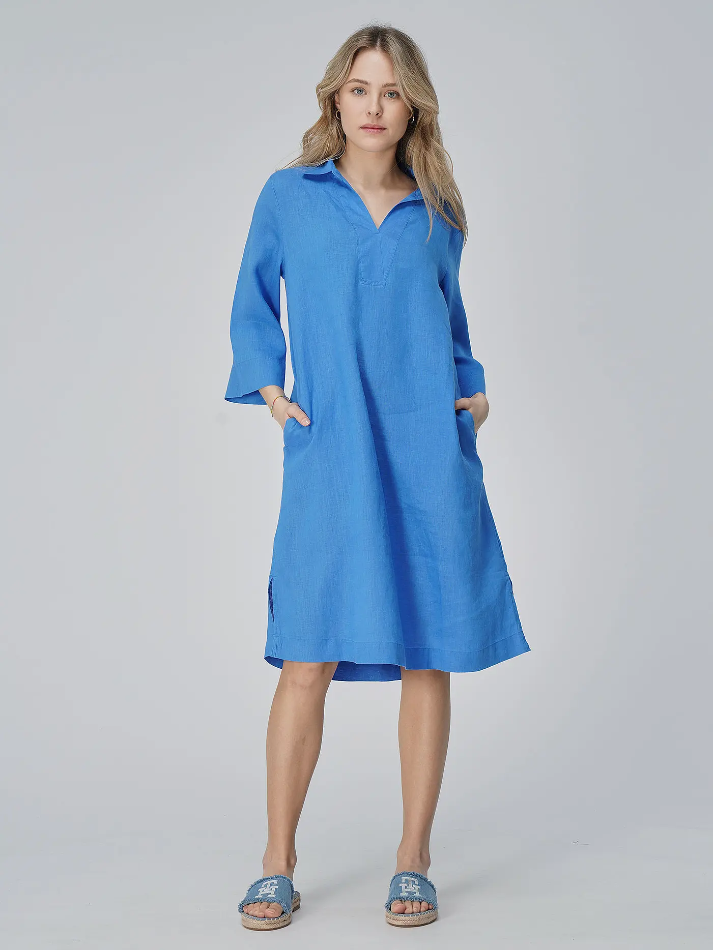 S.OLIVER | Leinenkleid | blau