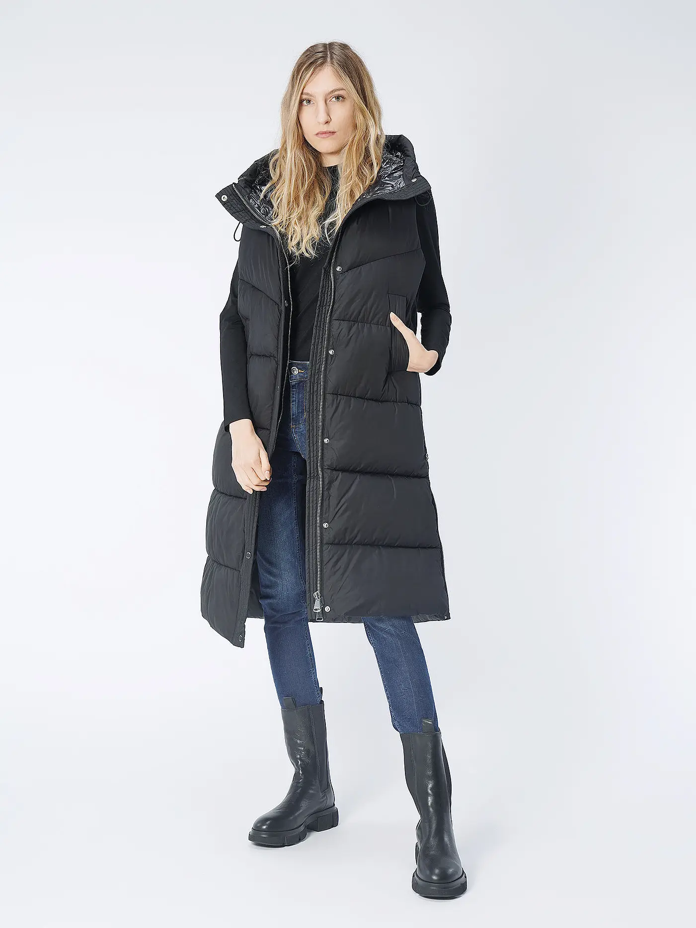 S.OLIVER | Steppgilet | schwarz