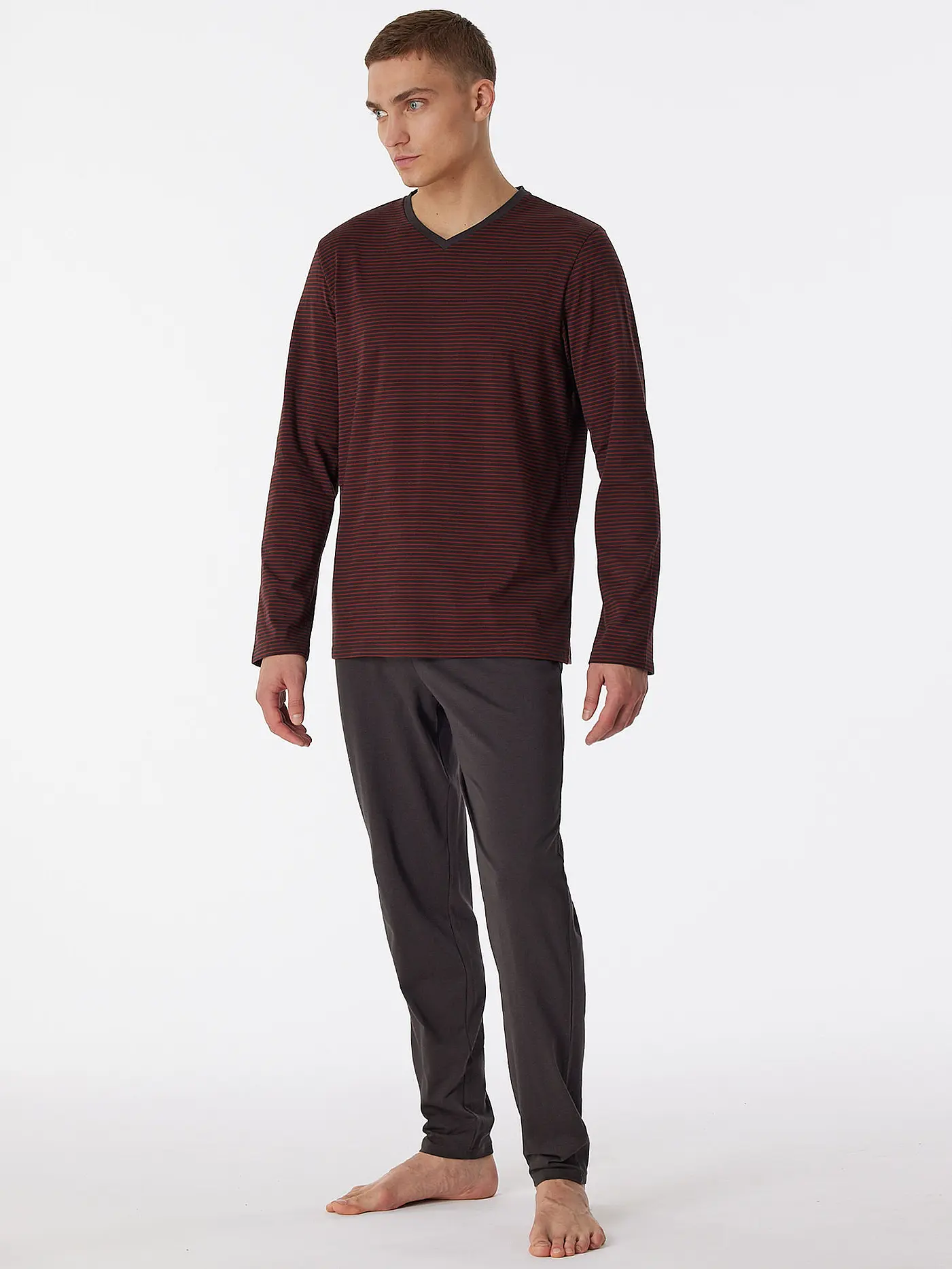 SCHIESSER | Pyjama | dunkelrot