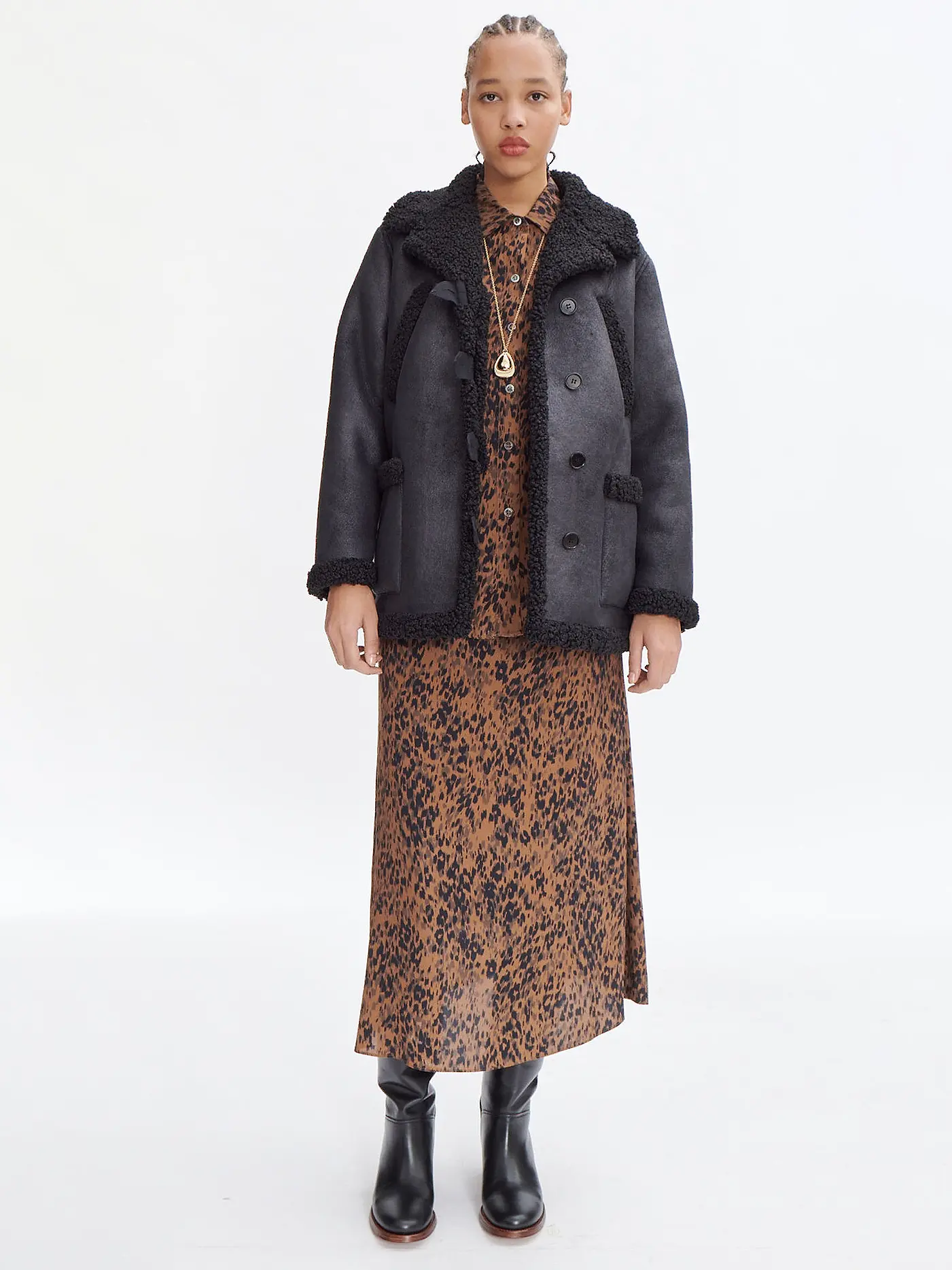 A.P.C. | Kurzmantel in Lederoptik CLARA  | schwarz