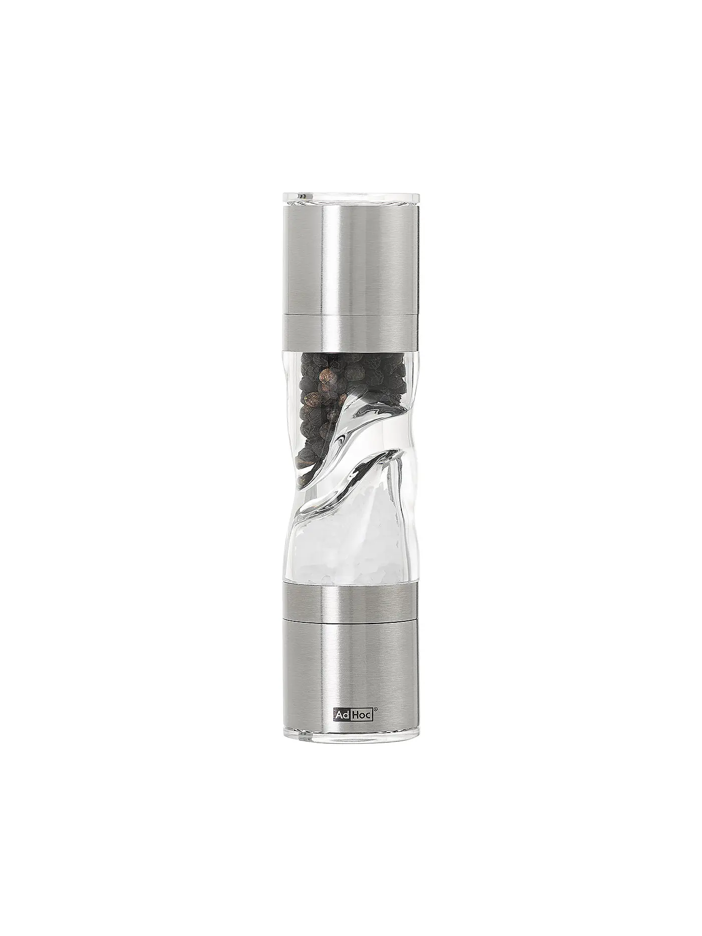 AD HOC | Pfeffer- und Salz-Doppelmühle DUOMILL PURE MINI 15cm | silber
