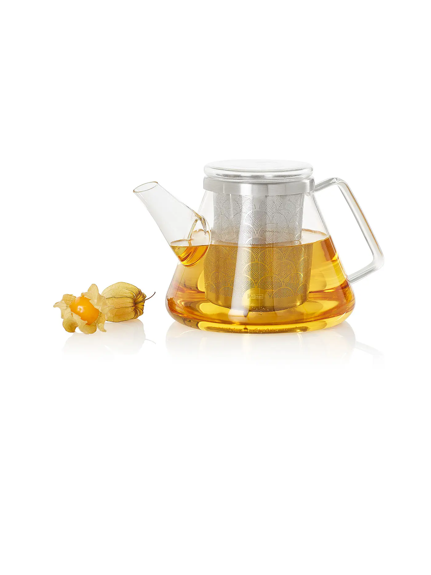 AD HOC | Teekanne Fusion 1L Glas/Edelstahl | transparent