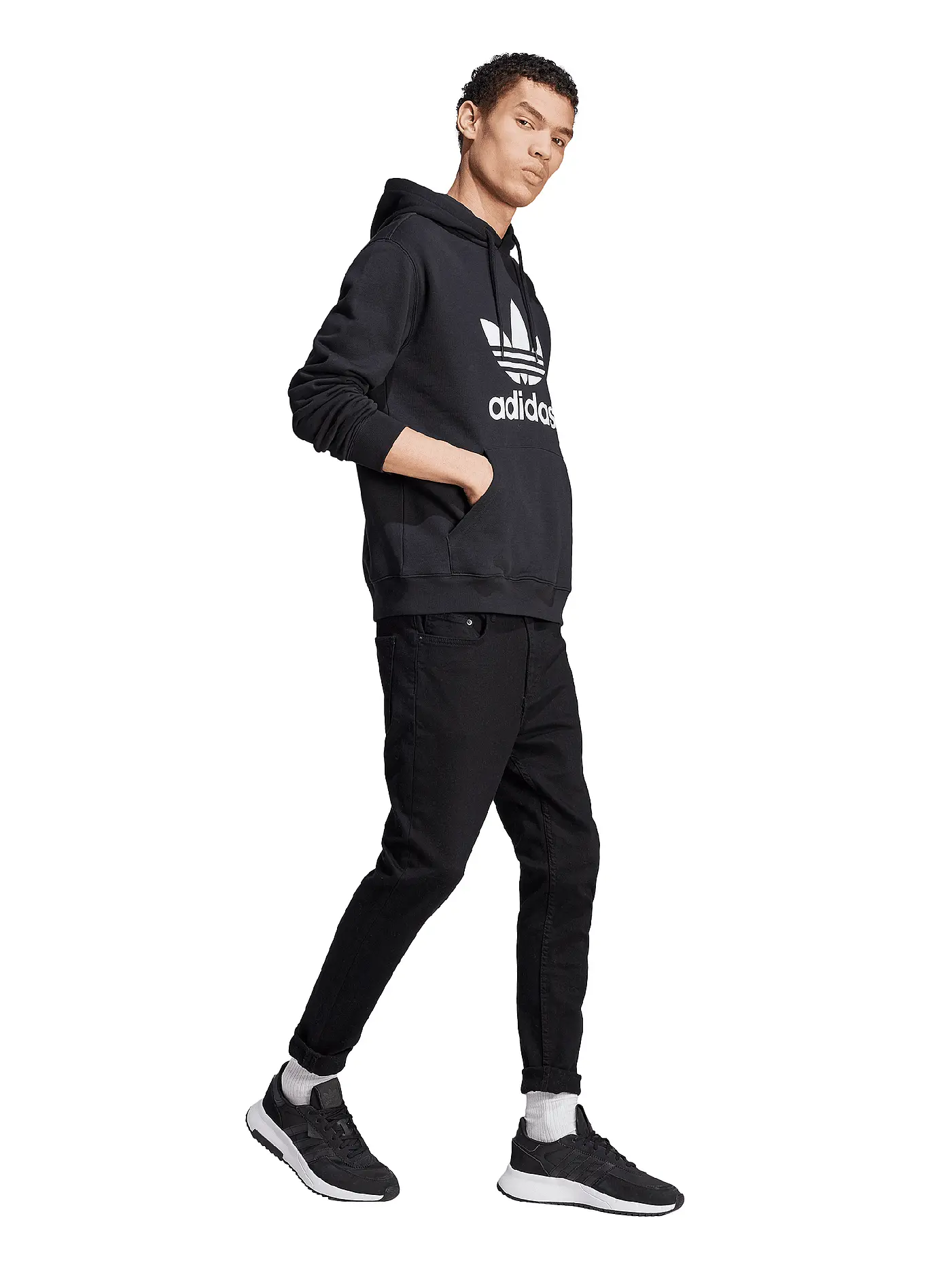 ADIDAS | Kapuzensweater - Hoodie TREFOIL  | schwarz