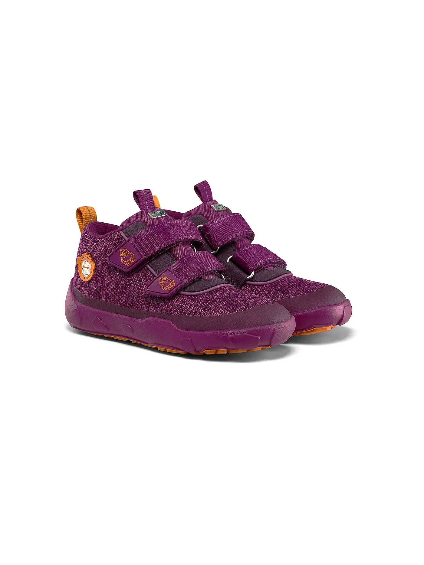 AFFENZAHN | Kinder Barfußschuhe - Übergangsschuhe KNIT HAPPY Vogel | beere