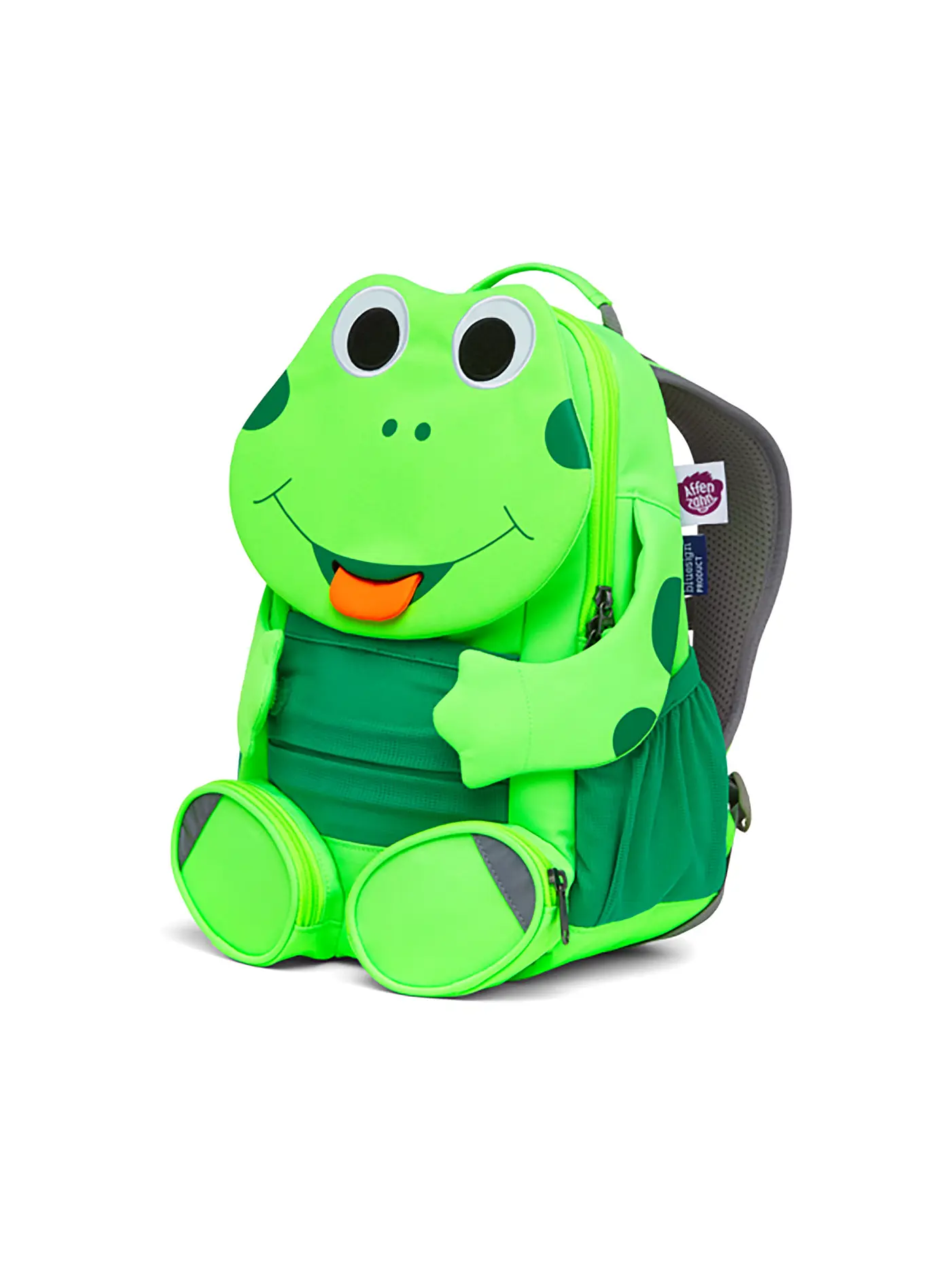 AFFENZAHN | Kinder Rucksack Großer Freund - Frosch | hellgrün