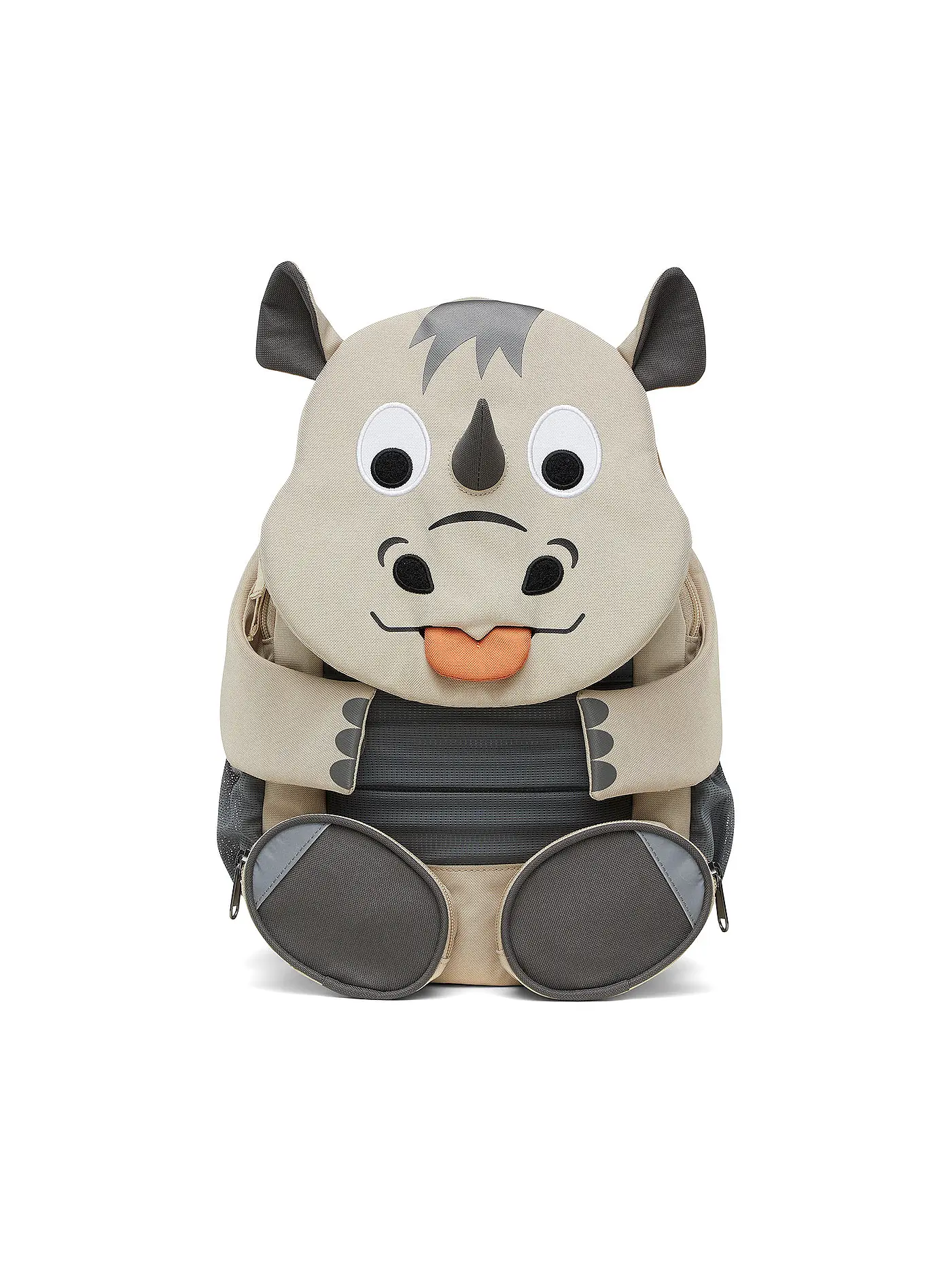 AFFENZAHN | Kinder Rucksack Großer Freund - Nashorn | grau