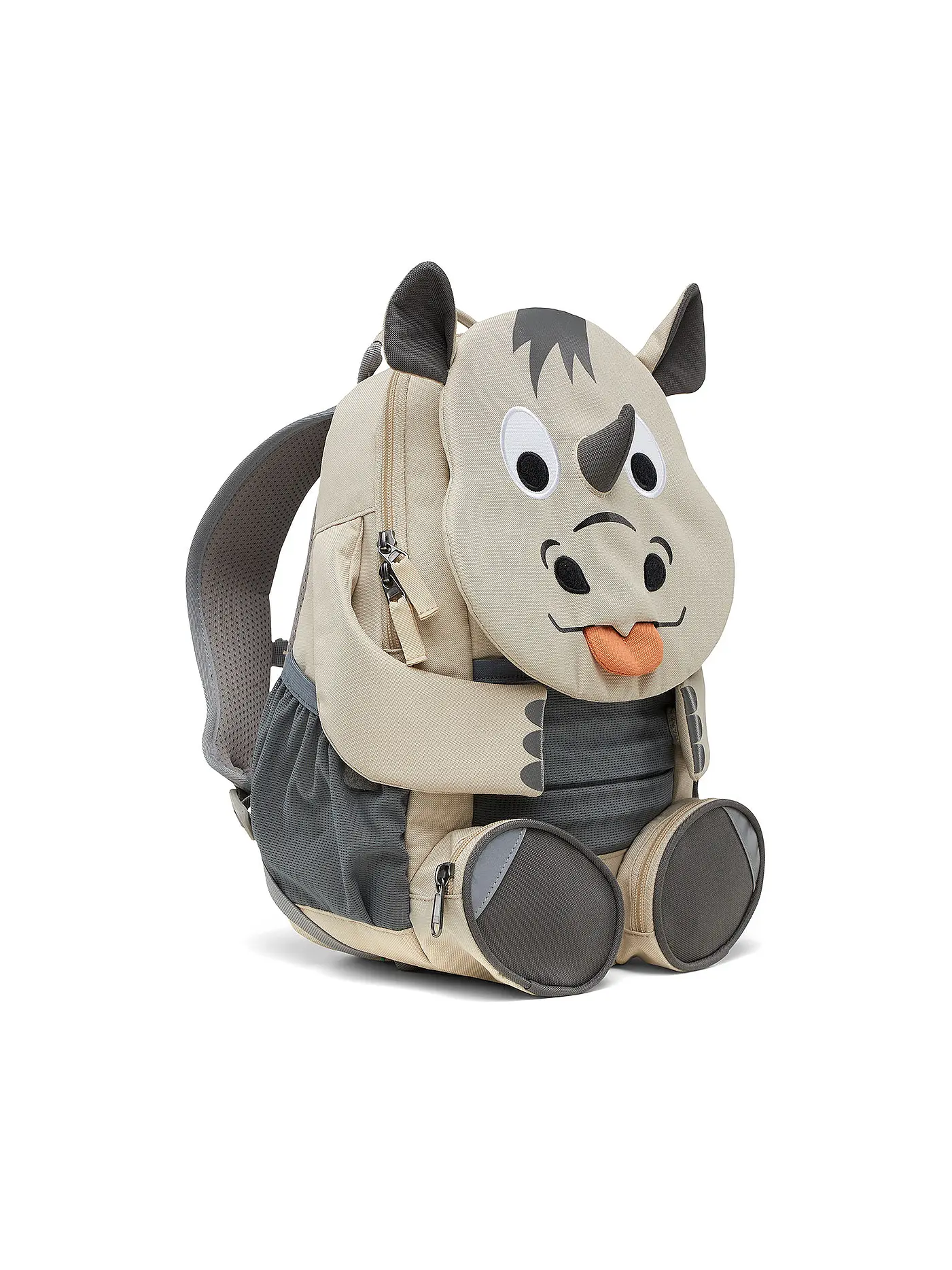 AFFENZAHN | Kinder Rucksack Großer Freund - Nashorn | grau