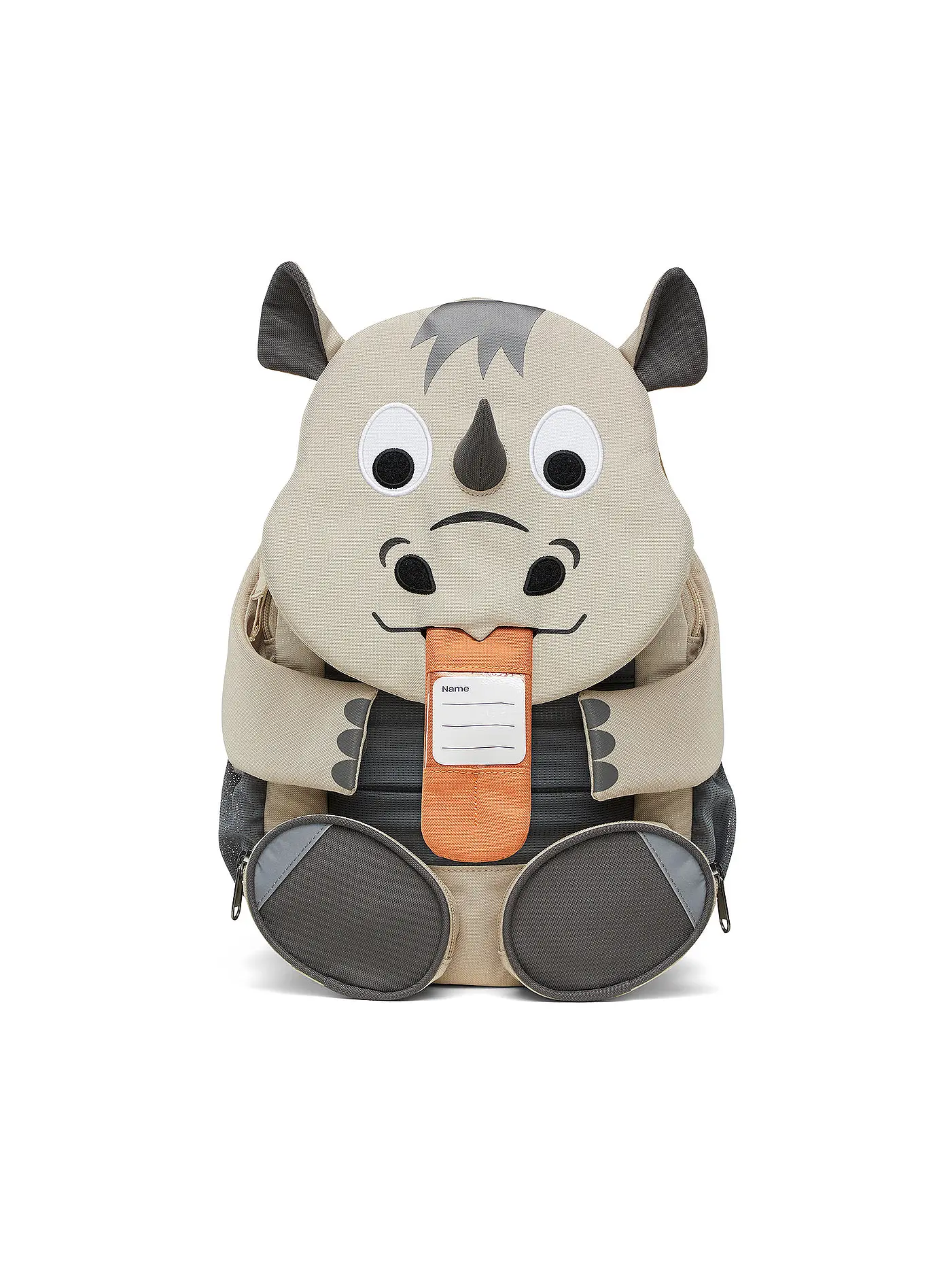 AFFENZAHN | Kinder Rucksack Großer Freund - Nashorn | grau