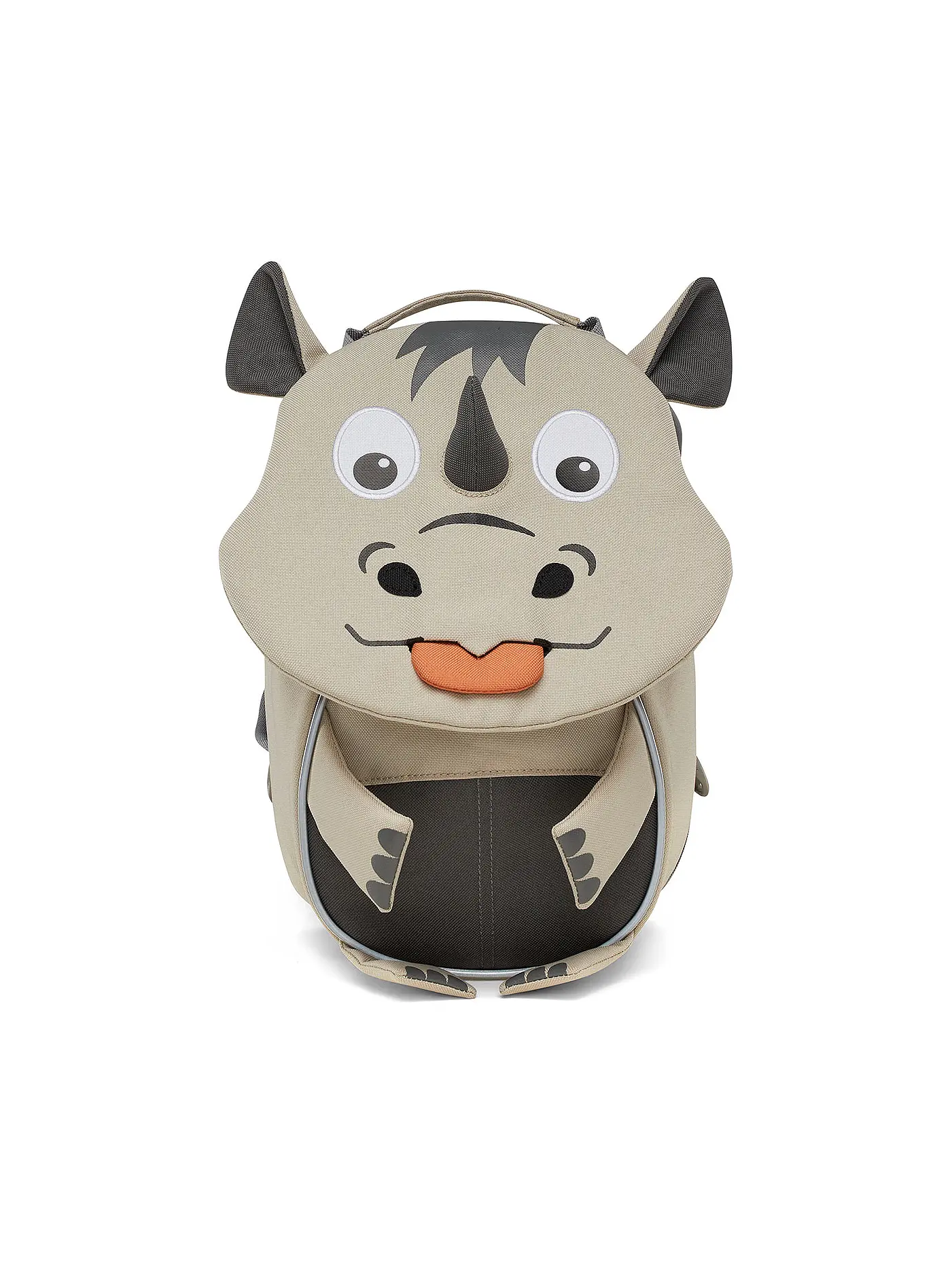 AFFENZAHN | Kinder Rucksack Kleiner Freund - Nashorn | grau