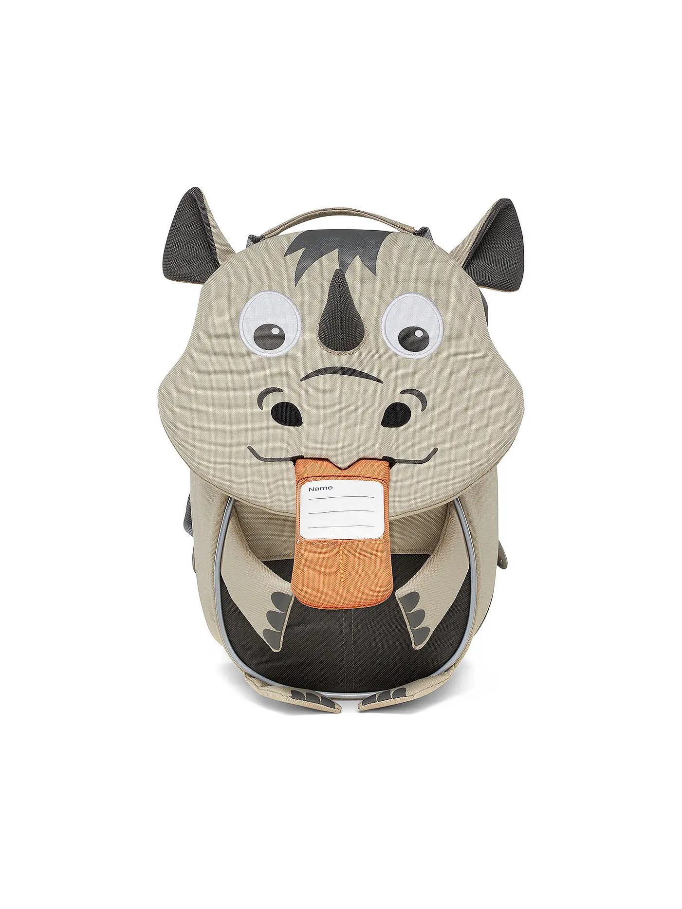 AFFENZAHN | Kinder Rucksack Kleiner Freund - Nashorn | grau