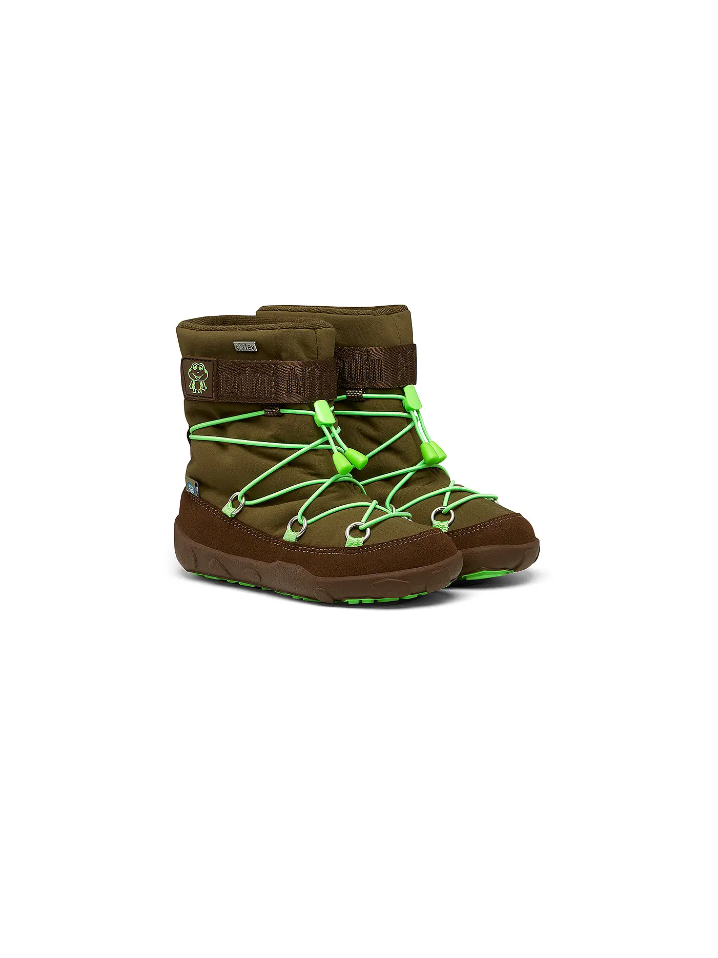AFFENZAHN | Kinder Winterstiefel SNOWY FROSCH | grün