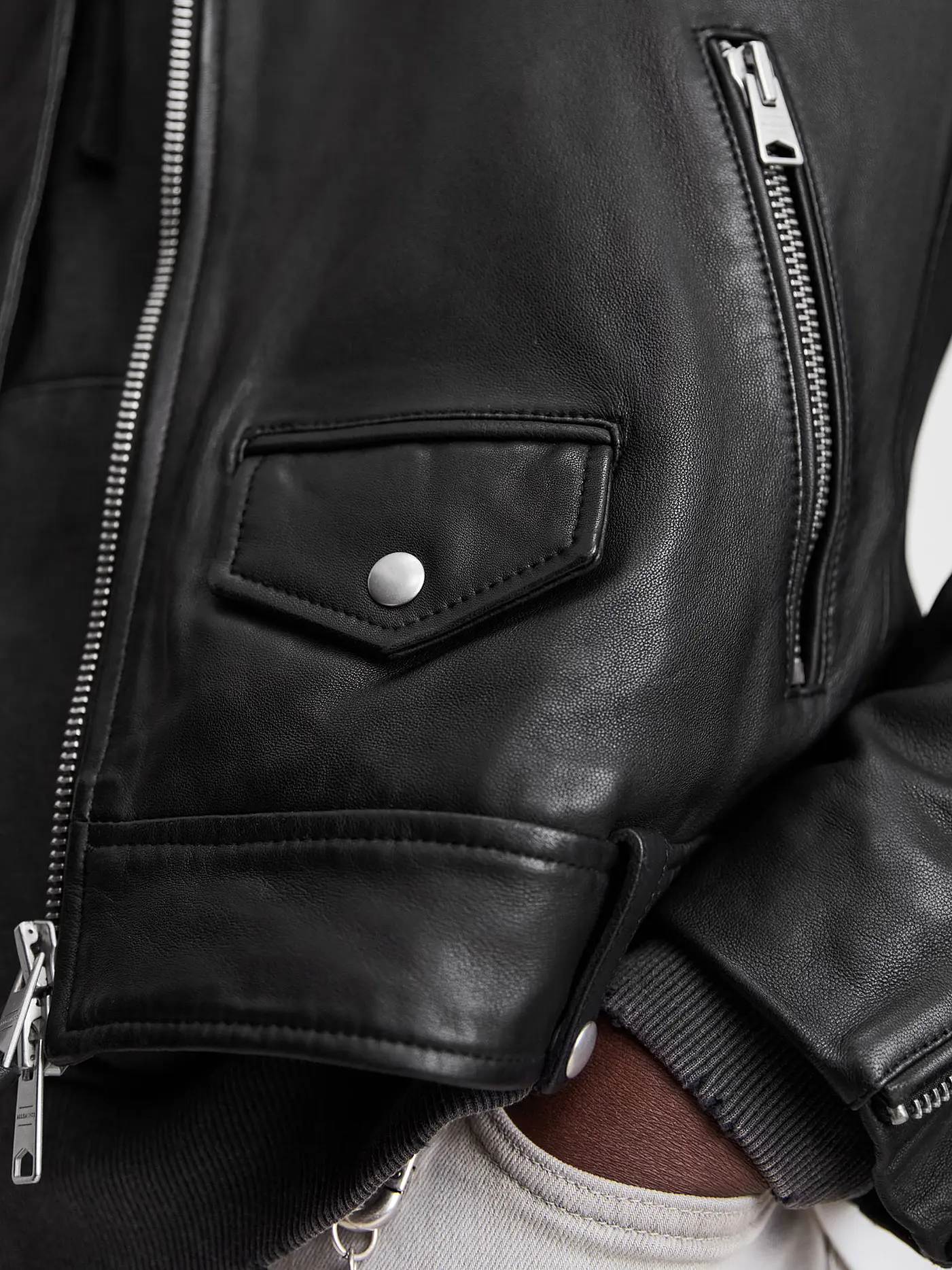 ALLSAINTS | Lederjacke Milo | schwarz
