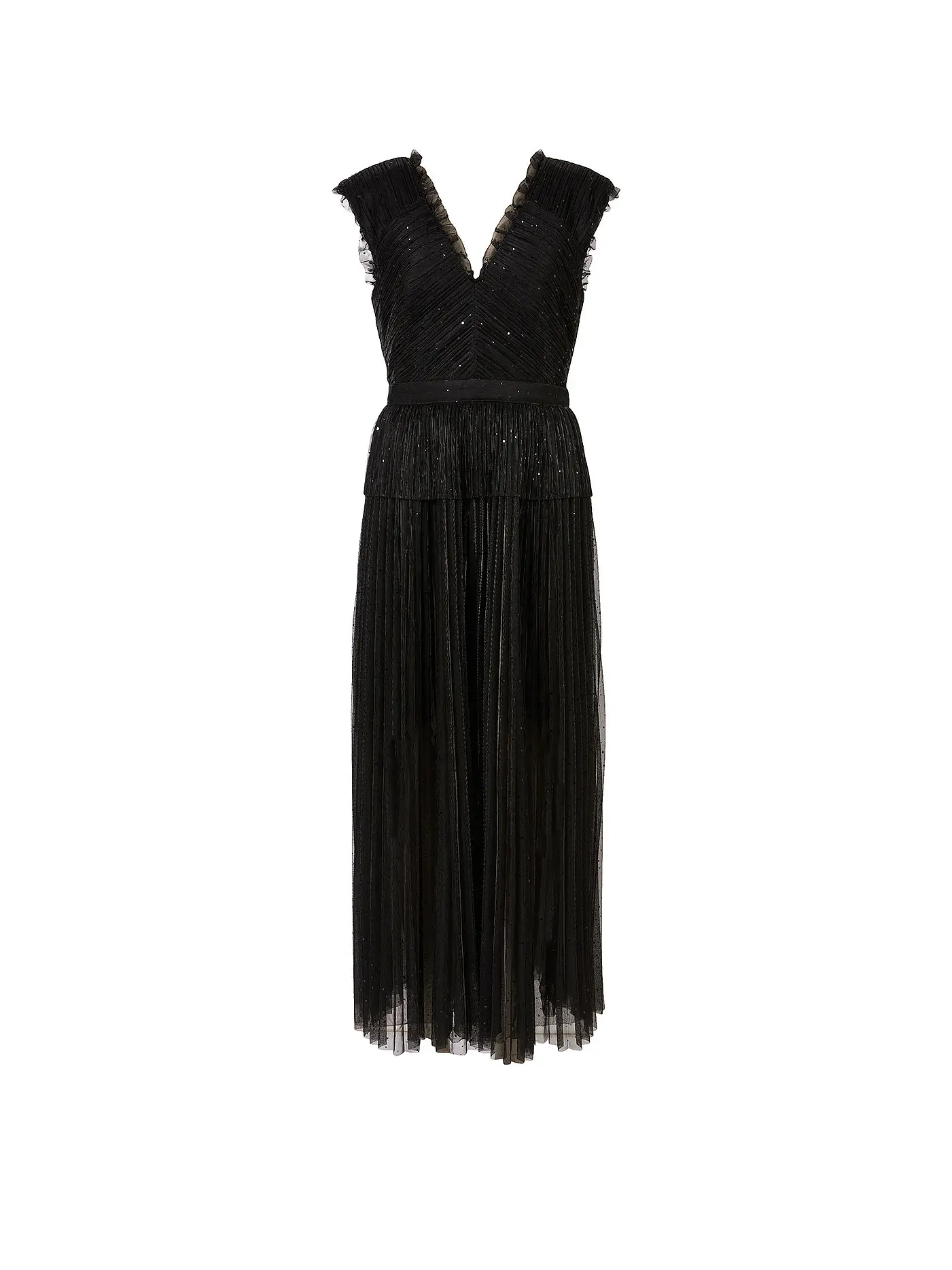 ALLSAINTS | Midikleid INDRA SHIMMER | schwarz
