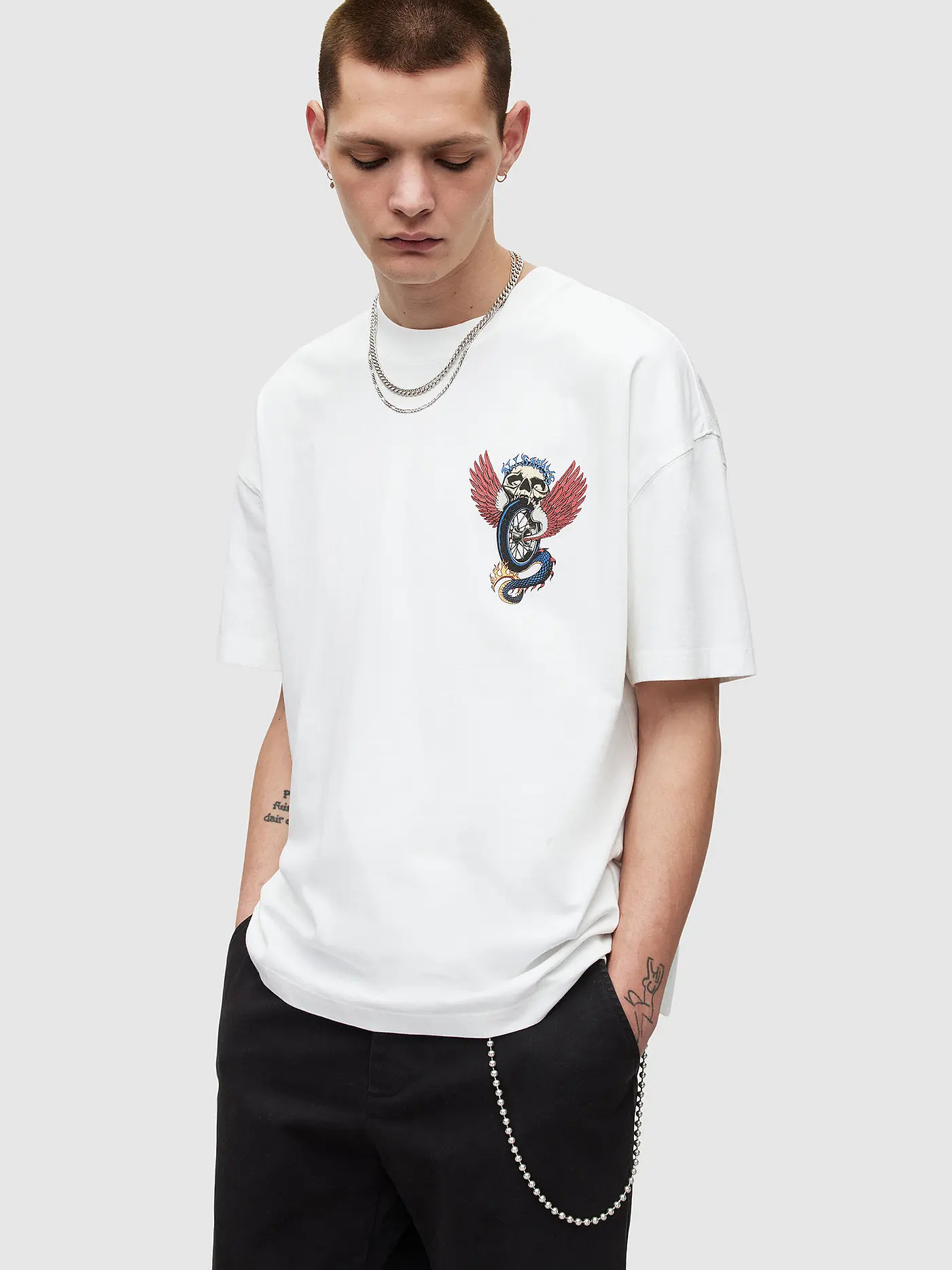 ALLSAINTS | T-Shirt ROAD RASH | weiss