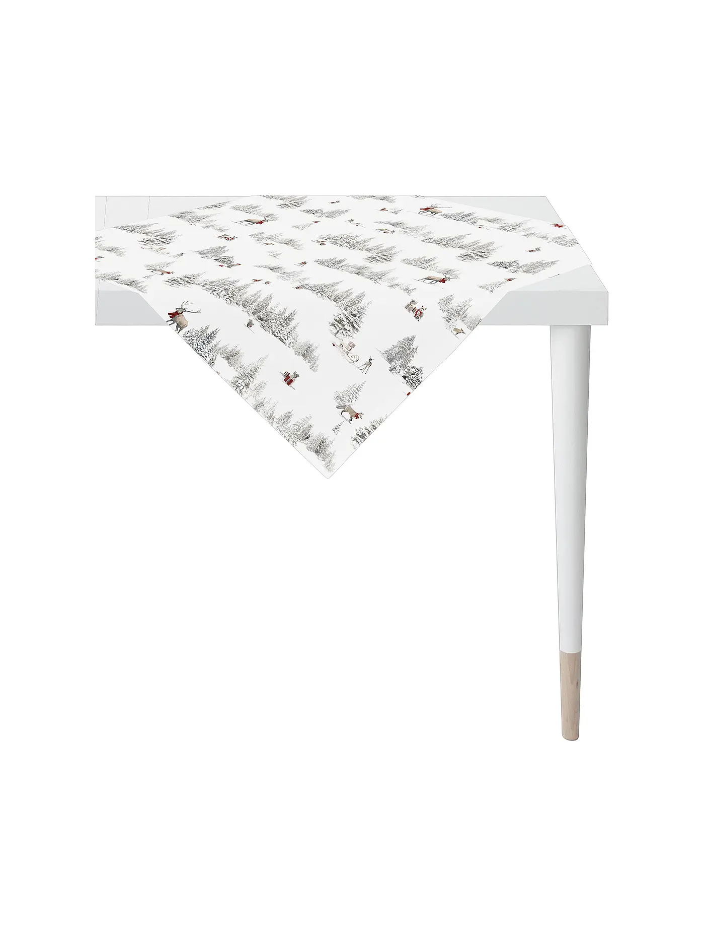 APELT | Mitteldecke WINTERWELT 88x88cm Weiss | weiss