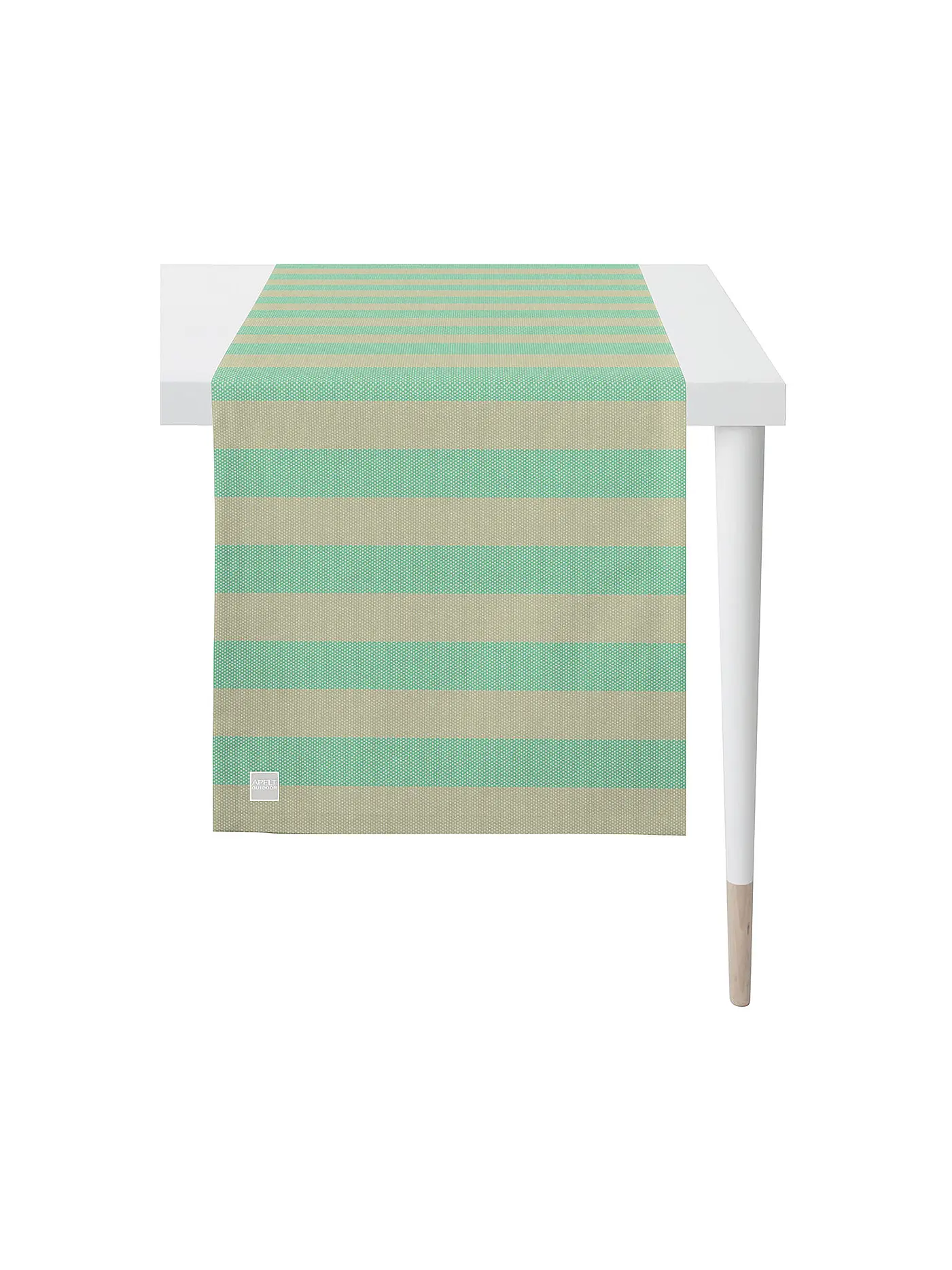 APELT | Tischläufer "Outdoor" 46x140cm (Grau) | türkis