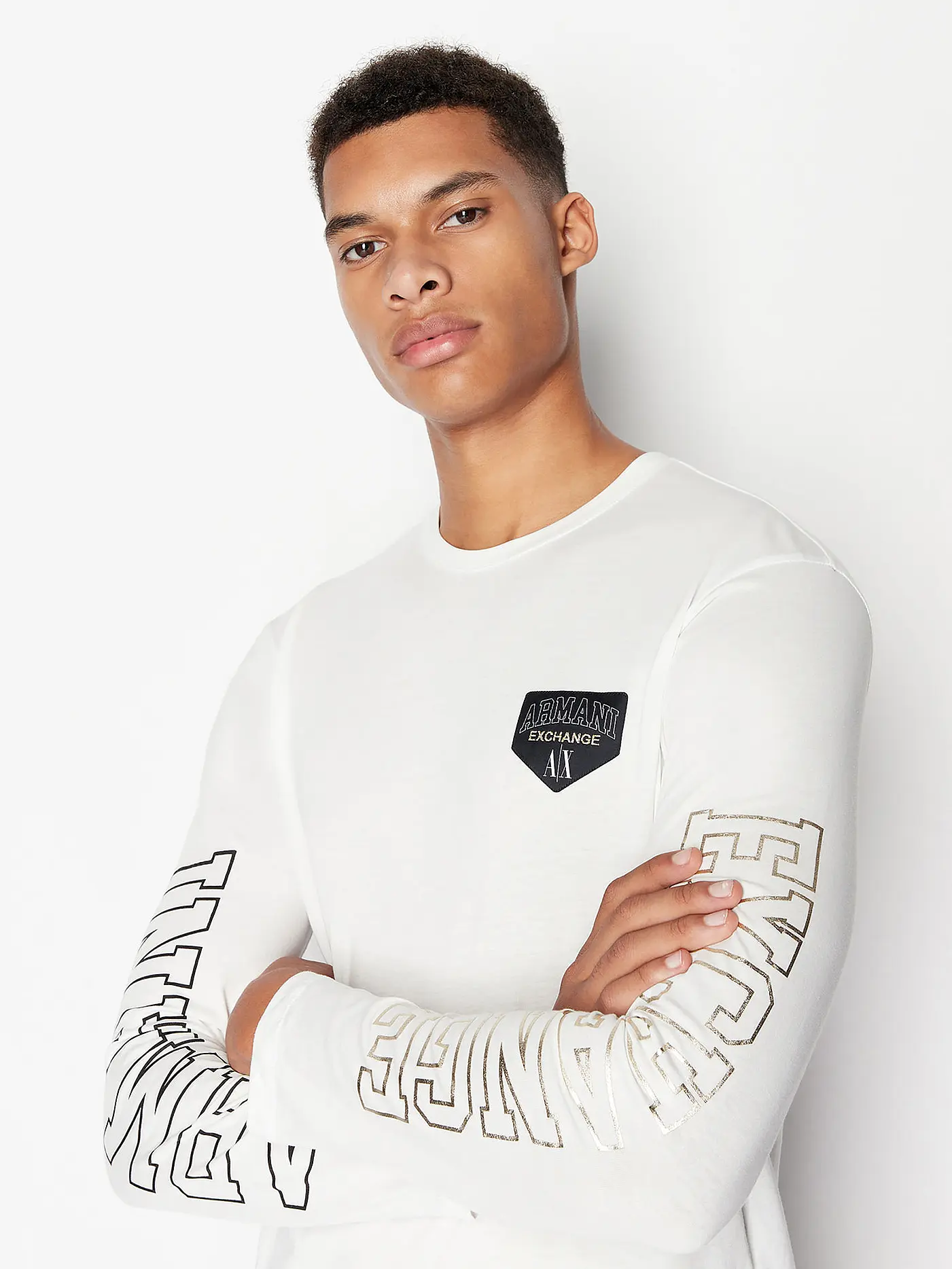 ARMANI EXCHANGE | Langarmshirt Regular Fit | weiss