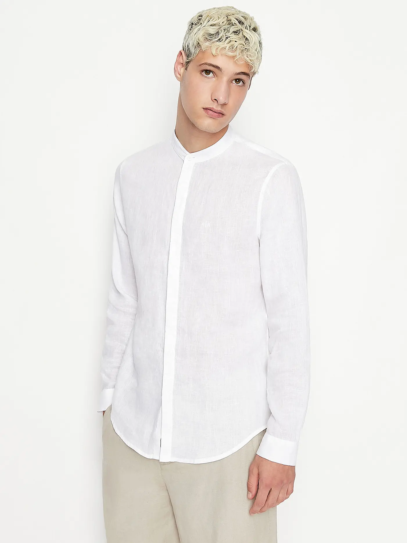 ARMANI EXCHANGE | Leinenhemd Regular Fit  | weiss