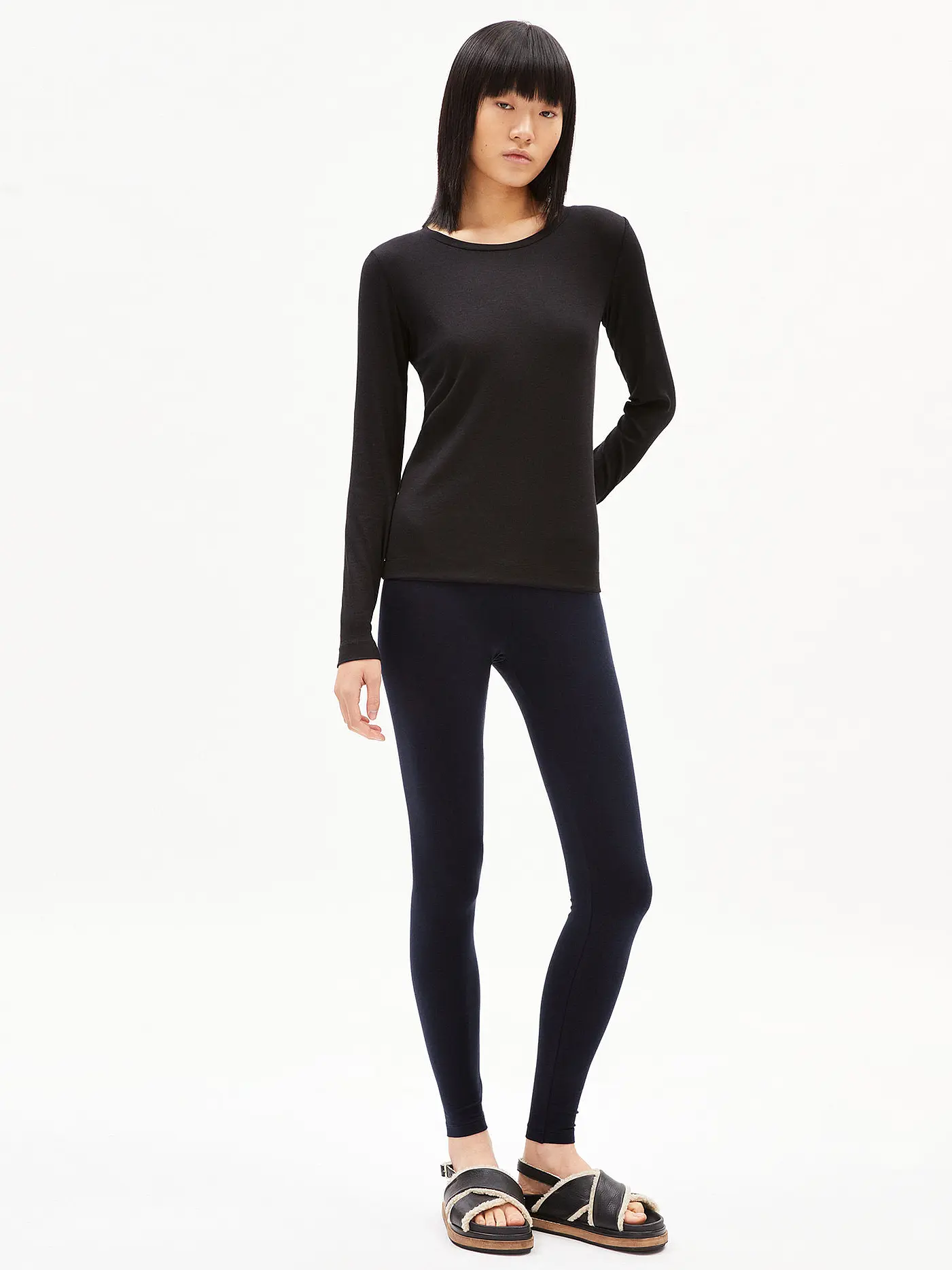 ARMEDANGELS | Loungewear Langarmshirt Jaale | schwarz
