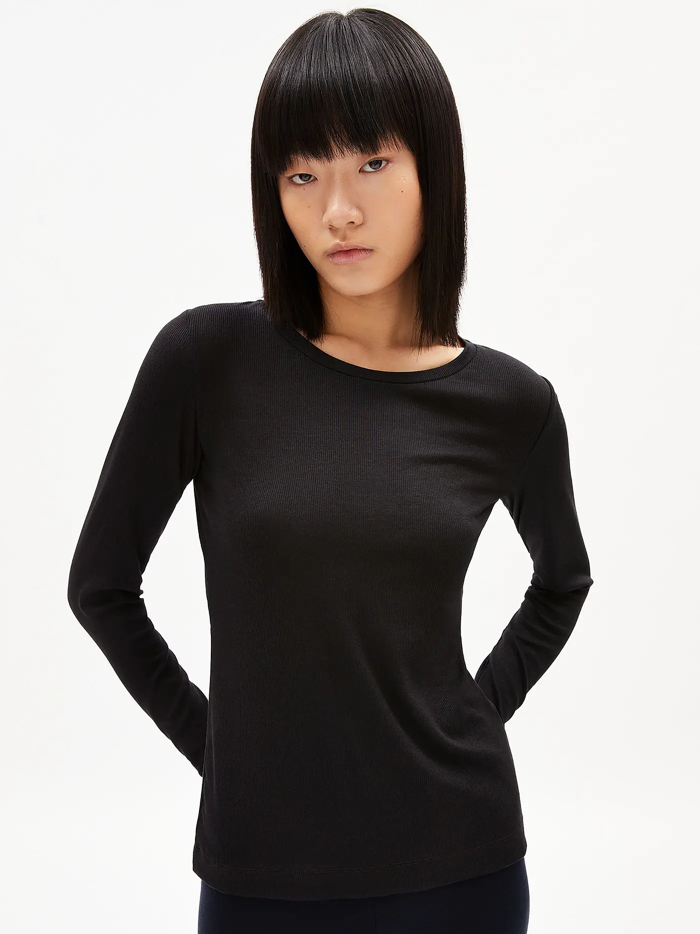 ARMEDANGELS | Loungewear Langarmshirt Jaale | schwarz