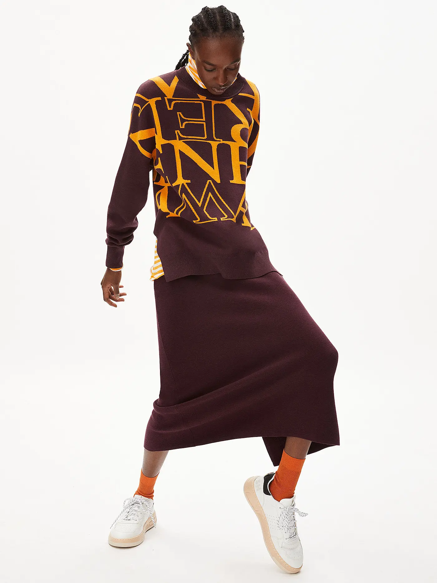 ARMEDANGELS | Midirock  MILANAA | dunkelrot