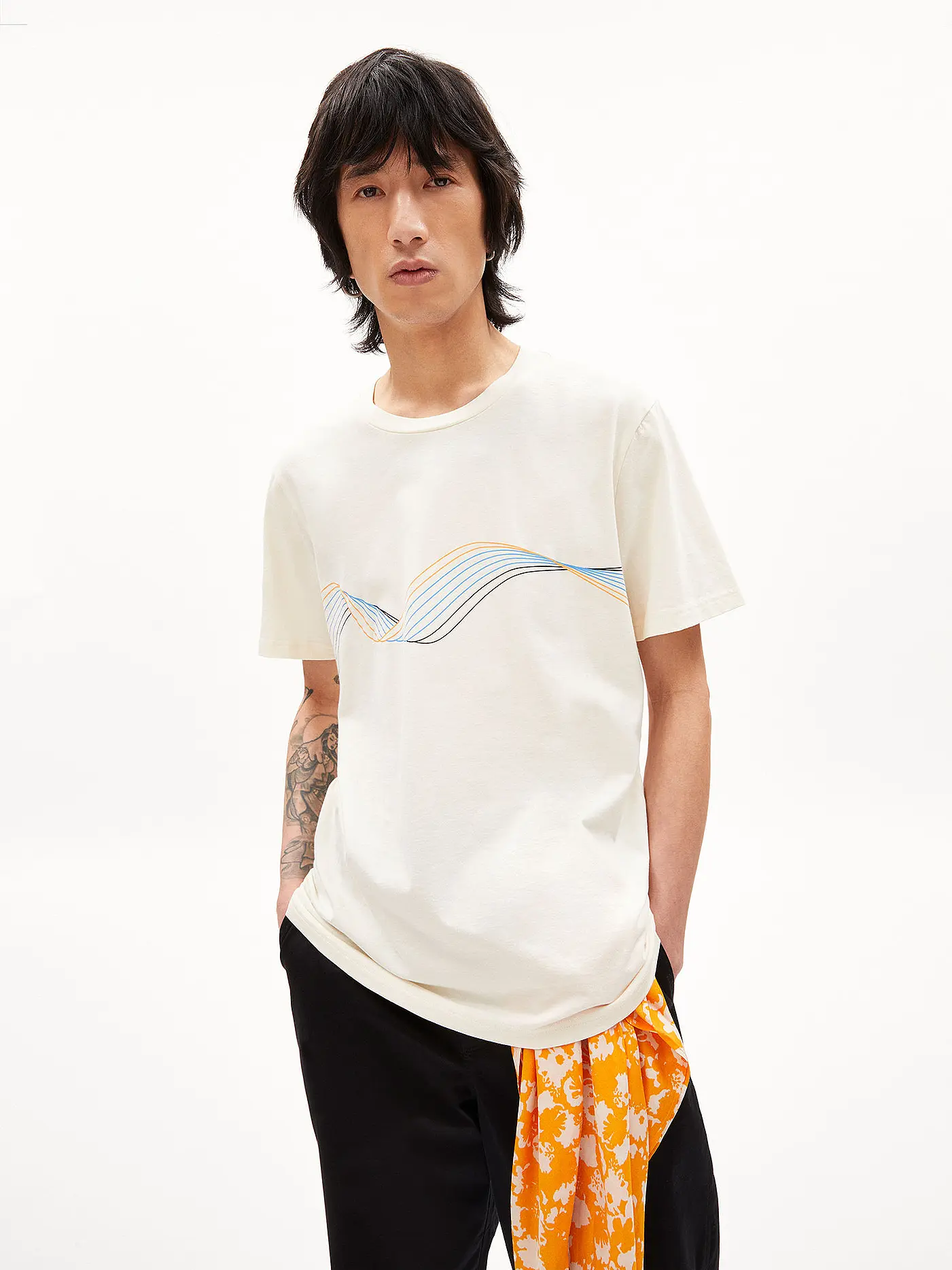 ARMEDANGELS | T-Shirt AADONI WAVE | weiss