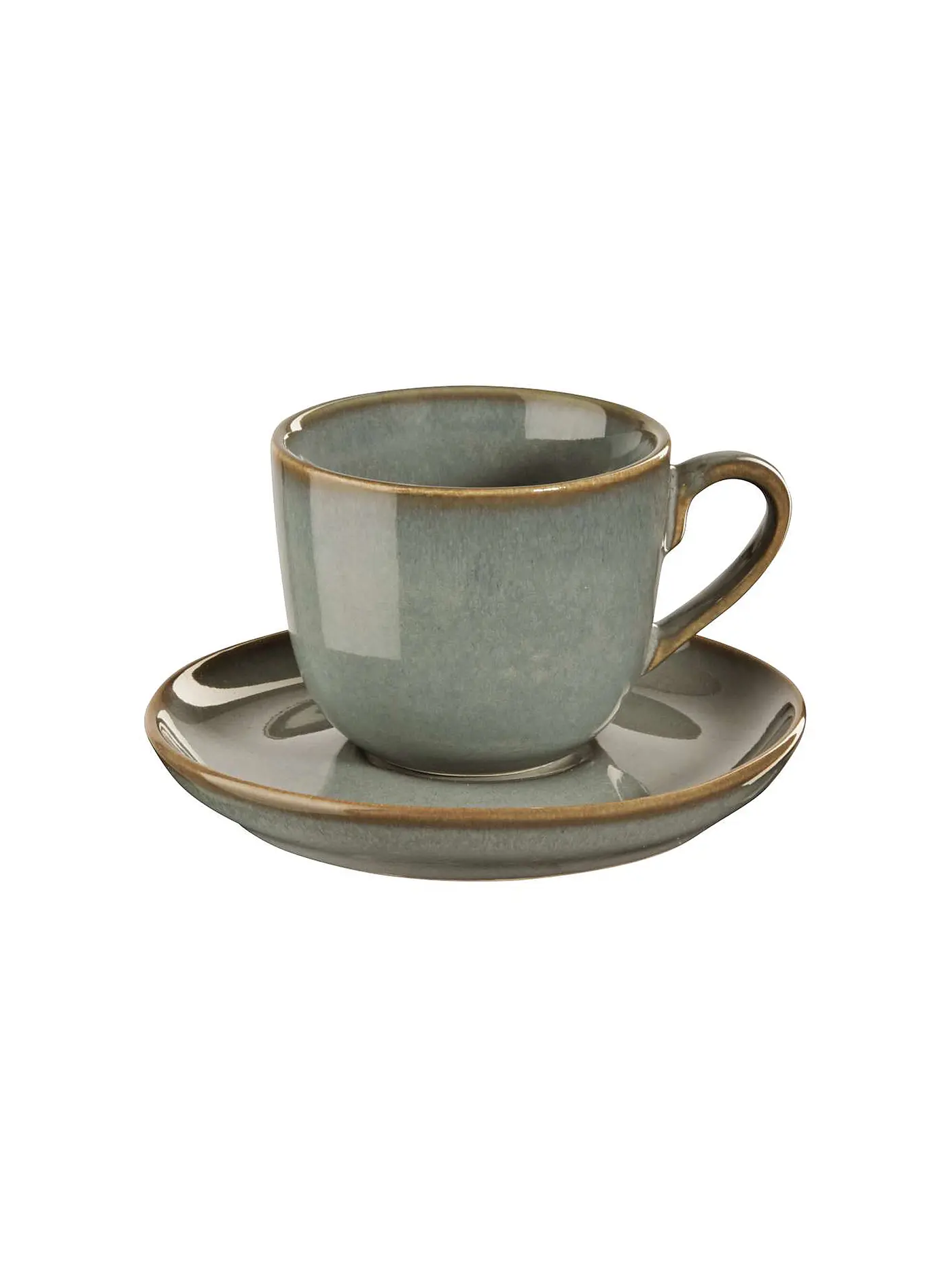 ASA SELECTION | Cappuccinotasse mit Untertasse 0,23l Saisons Midnight Blue | grün