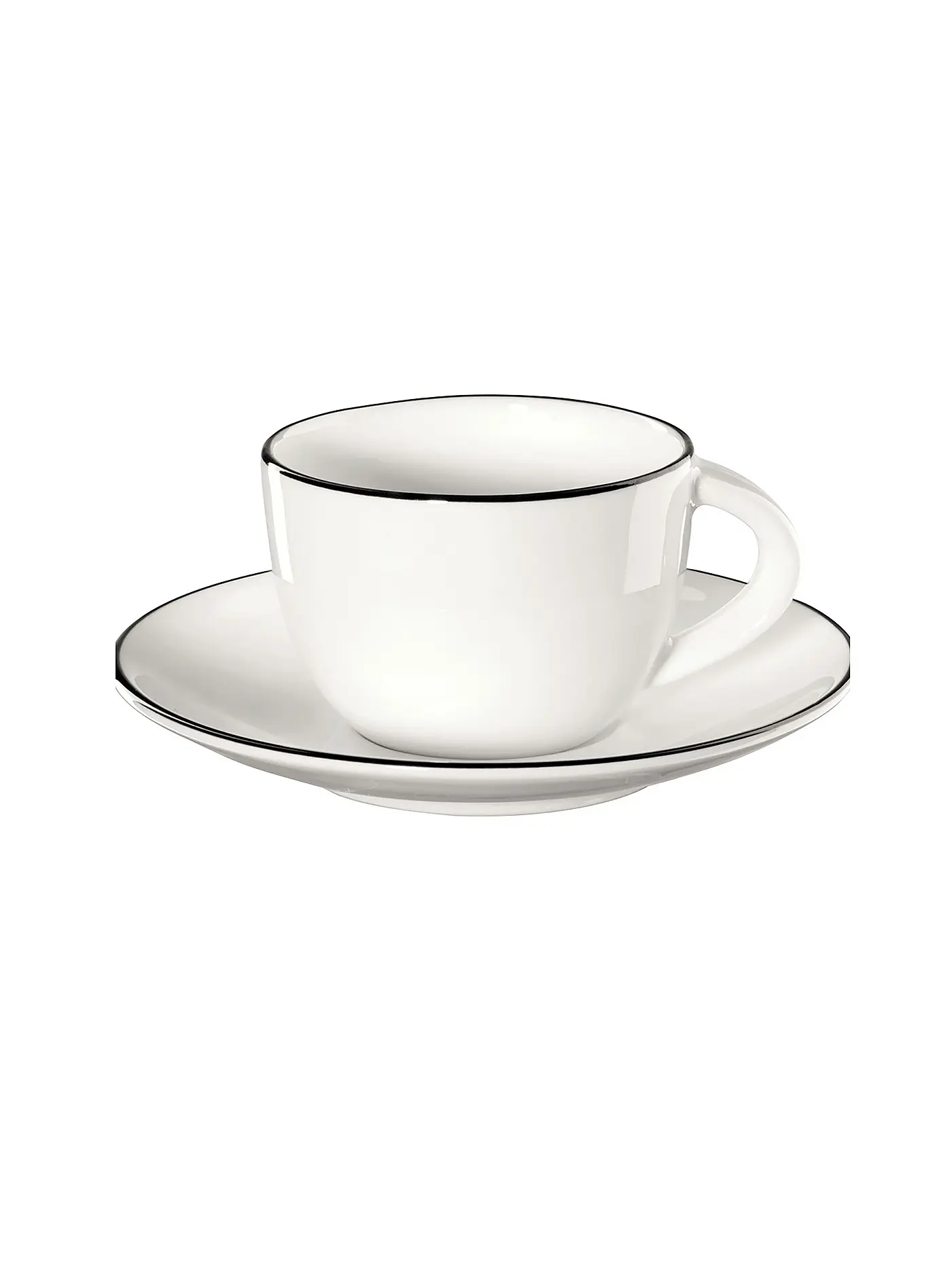 ASA SELECTION | Espressotasse mit Untertasse "à table ligne noir" 70ml | weiss