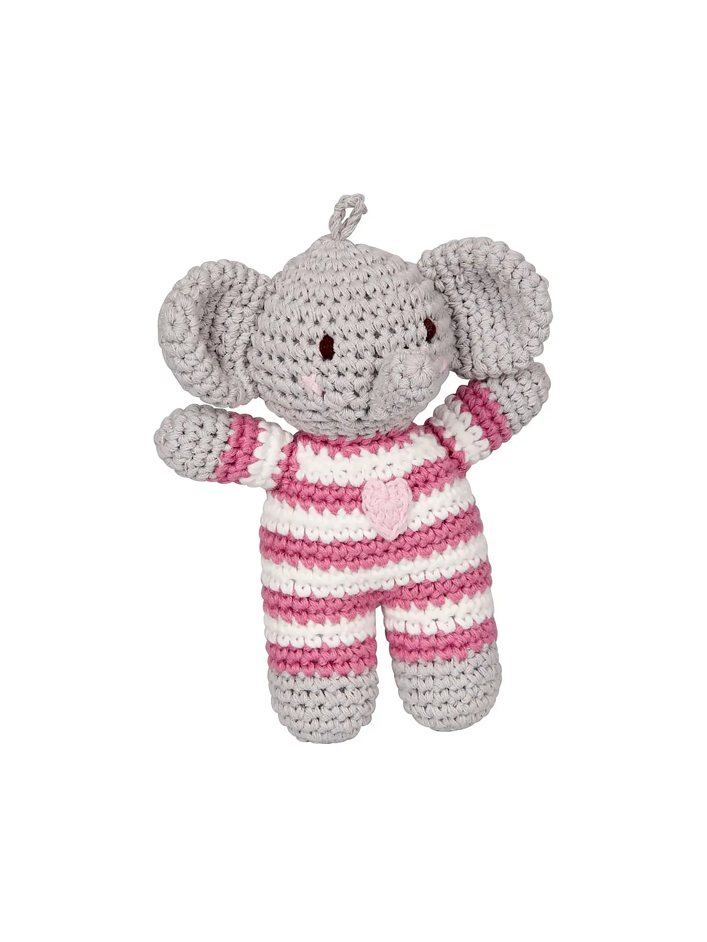 BABY GLÜCK | Häkel-Rassel Elefant Rosa | rosa