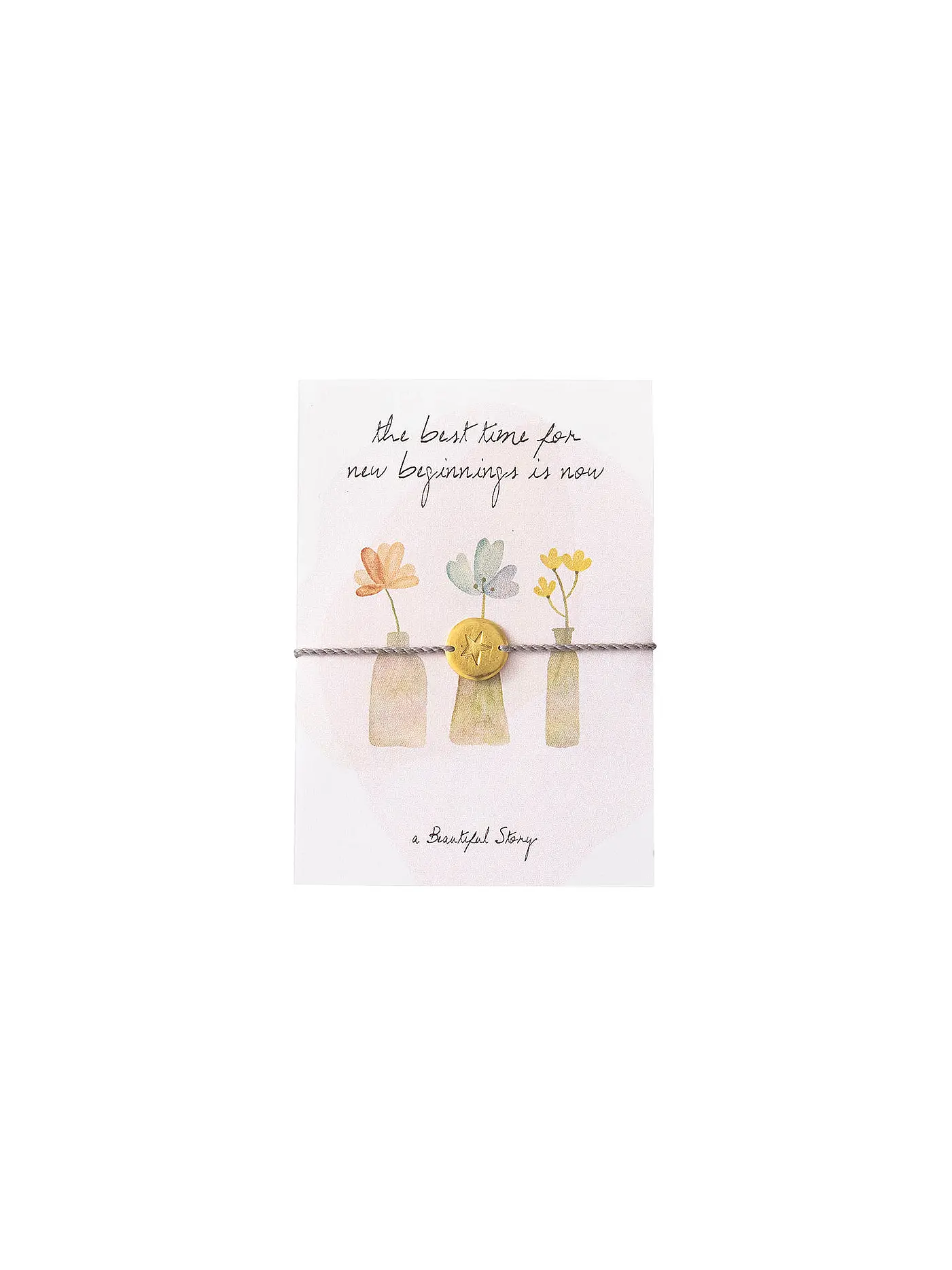 BEAUTIFUL STORY | Schmuckpostkarte " The Best Time  " | beige