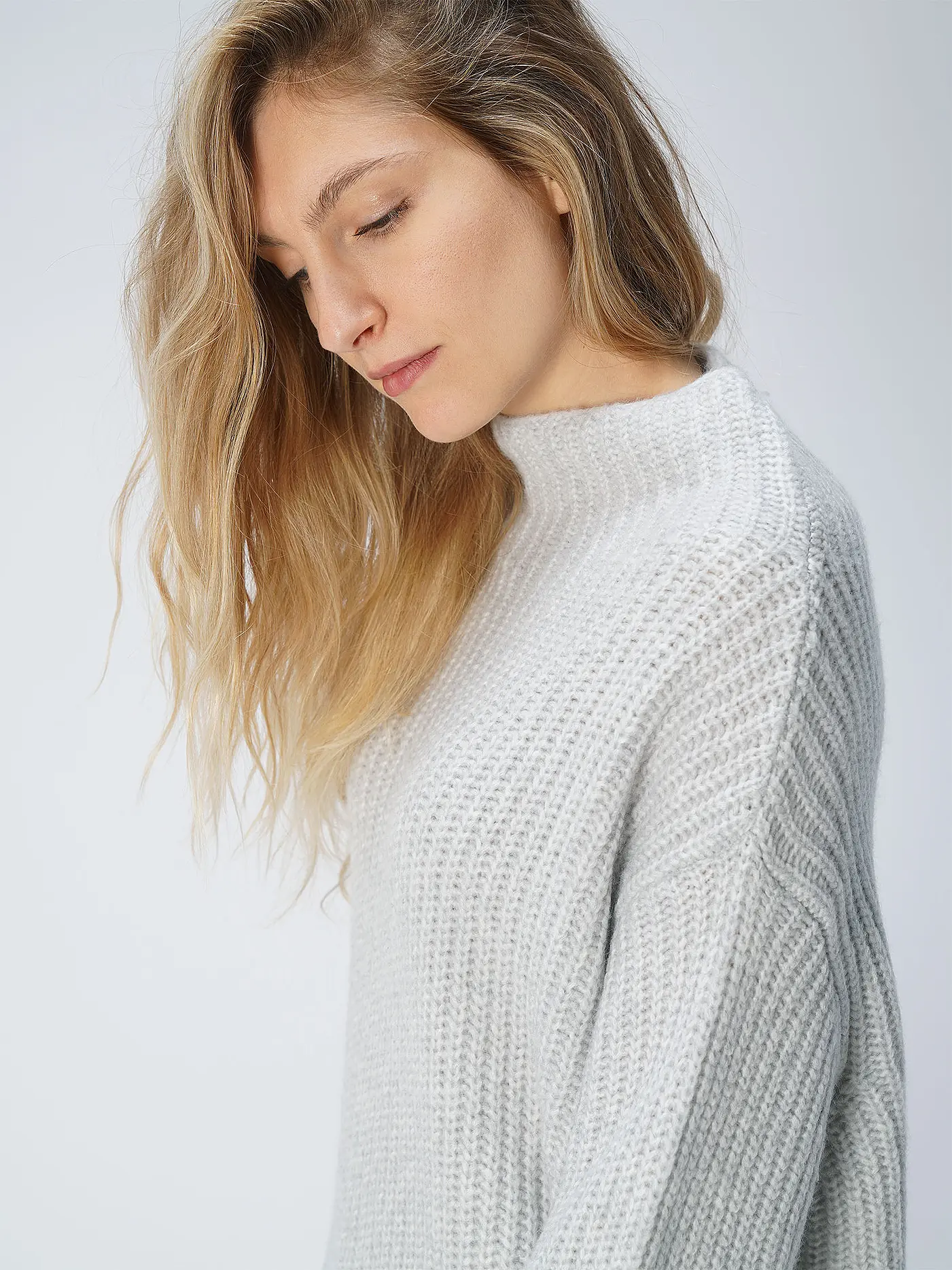 BETTER RICH | Stehkragenpullover BRIDGE | grau