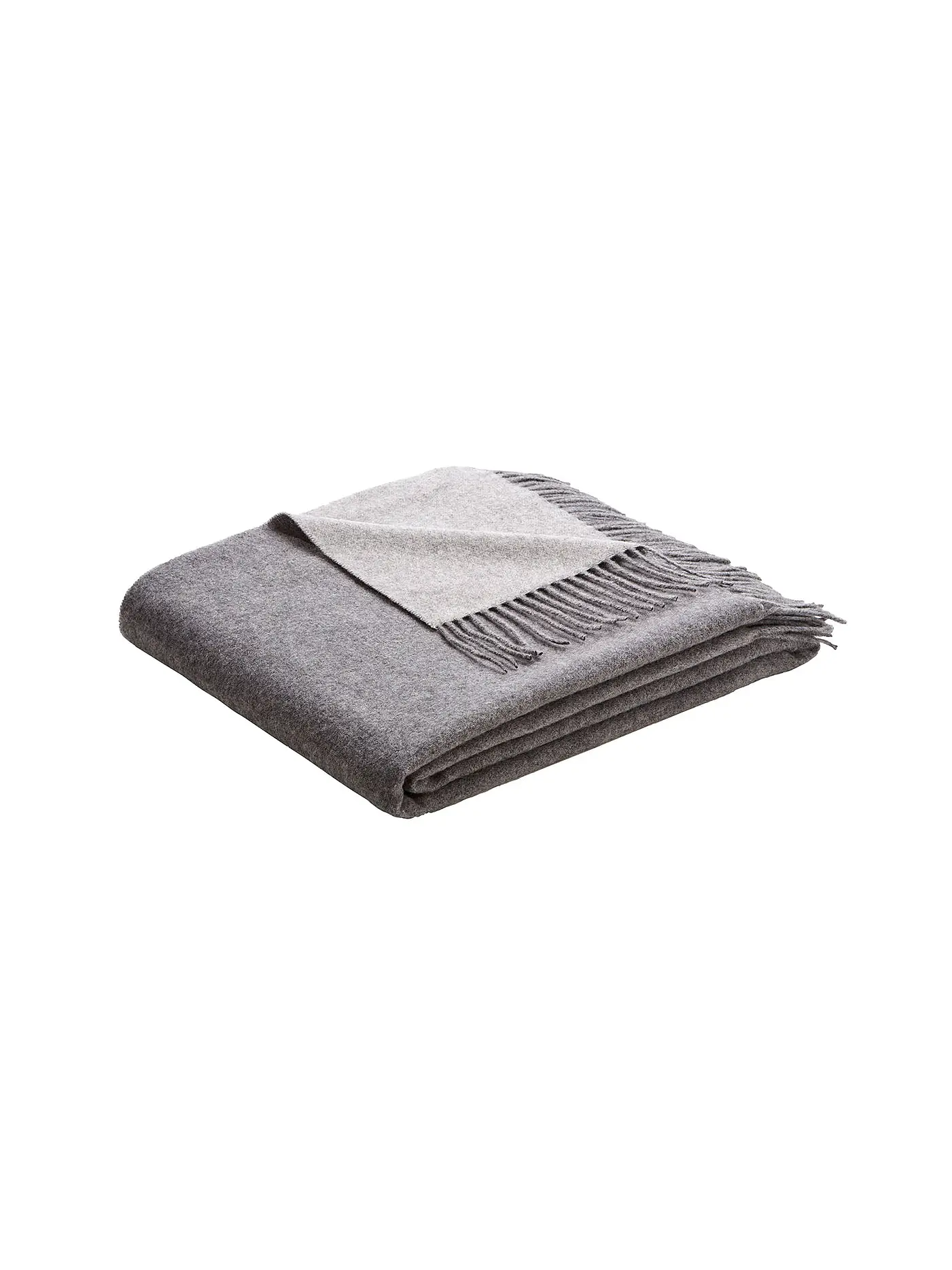 BIEDERLACK | Kaschmir Wohndecke - Plaid 130x170cm | grau