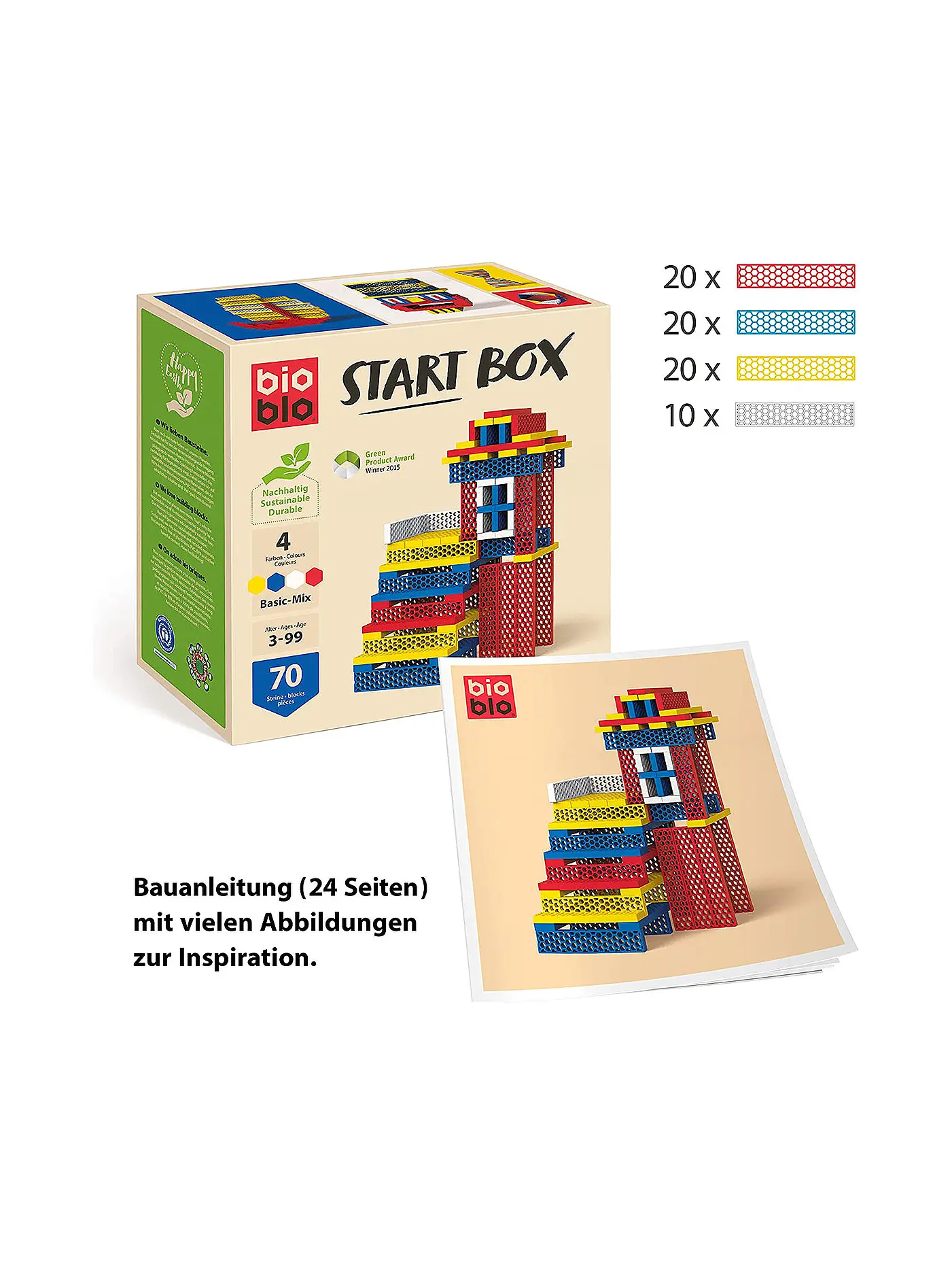 Bioblo | Start Box Basic-Mix mit 70 Bausteinen | keine Farbe