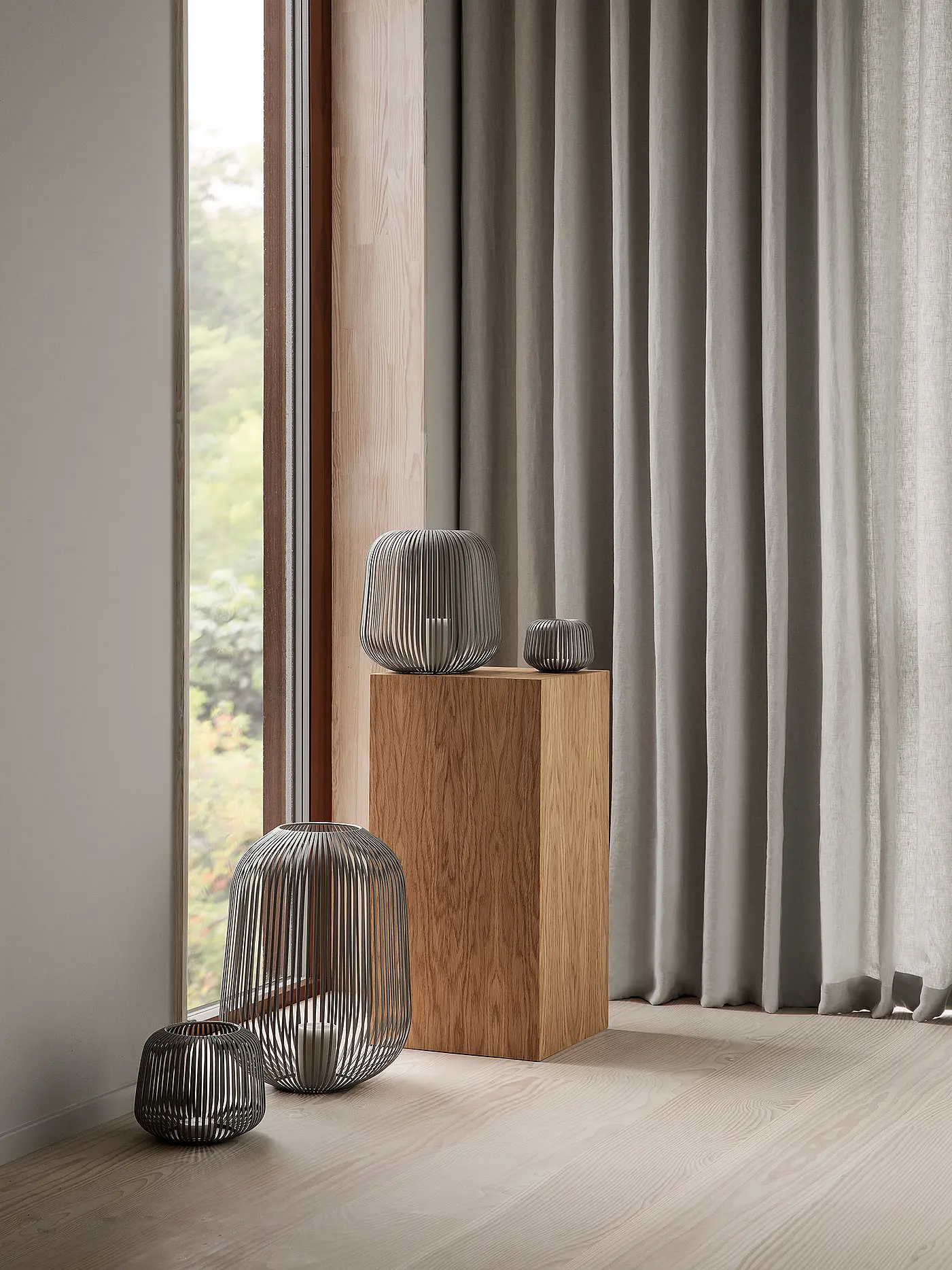 BLOMUS | Laterne LITO Small 17cm Mourning Dove | grau