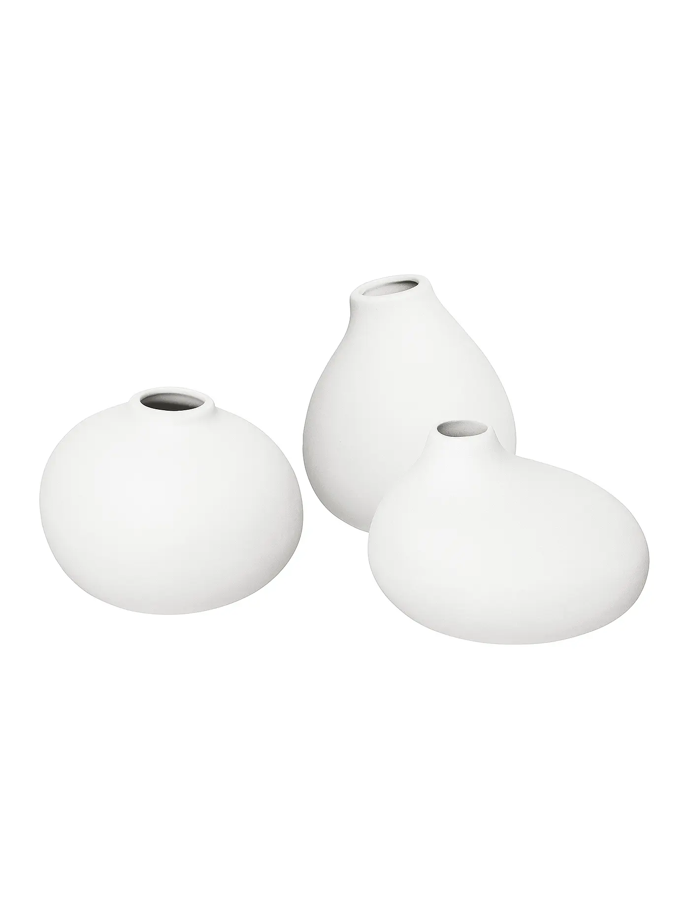 BLOMUS | Set Keramik Vasen NONA 3-teilig Bark | weiss