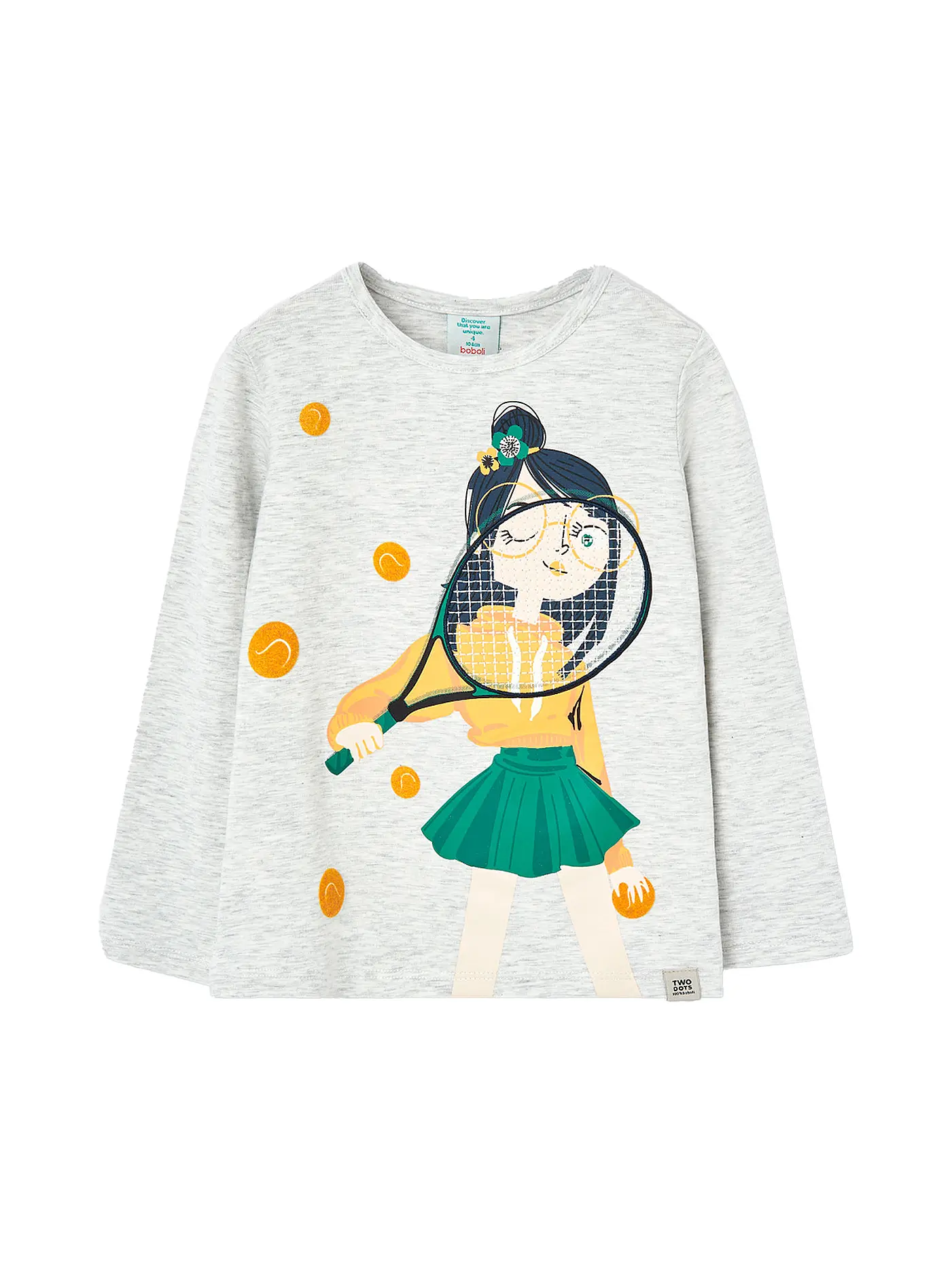 BOBOLI | Mädchen Langarmshirt | hellgrau