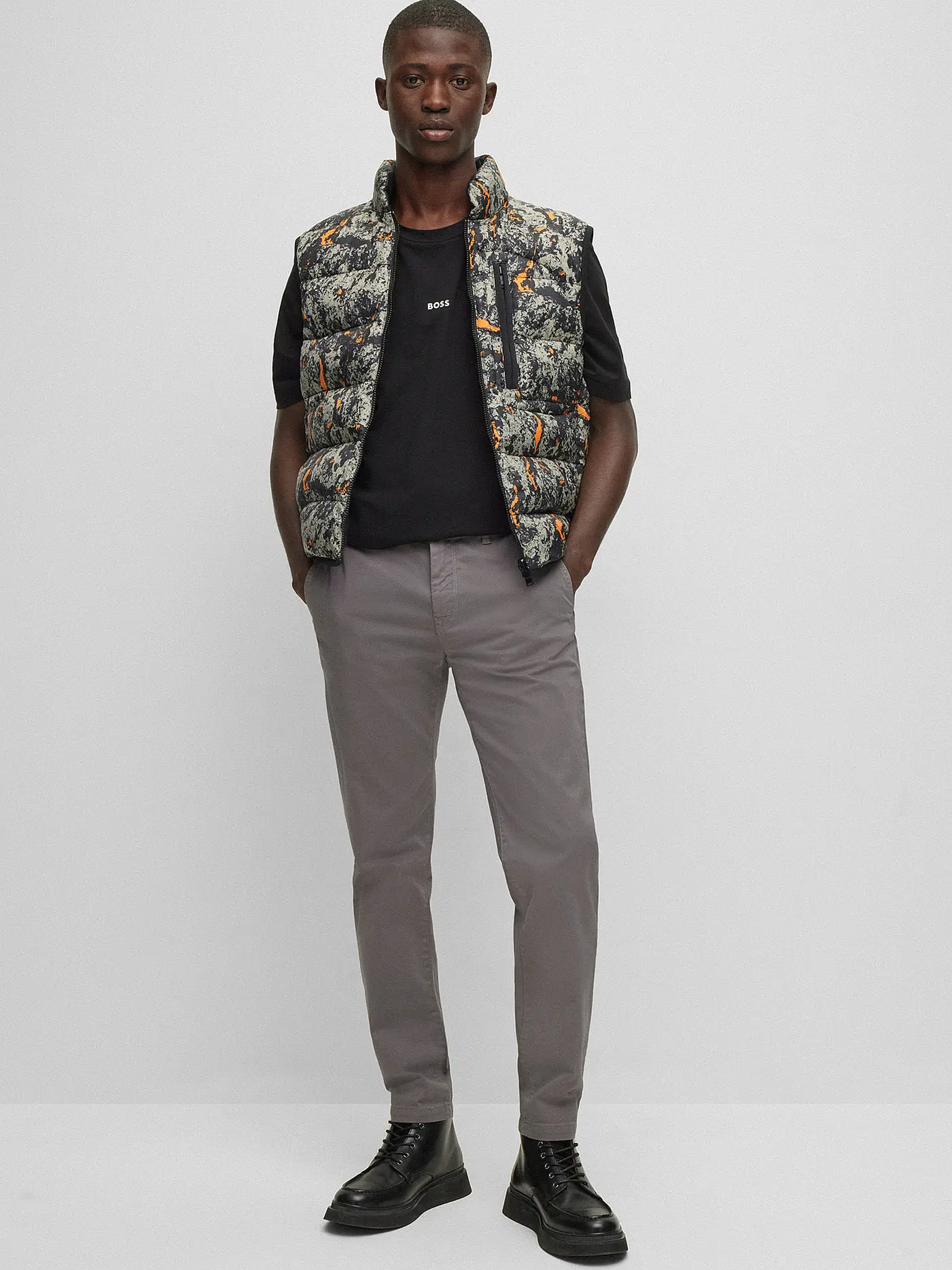 BOSS | Chino Tapered Fit SCHINO TABER-1 | grau