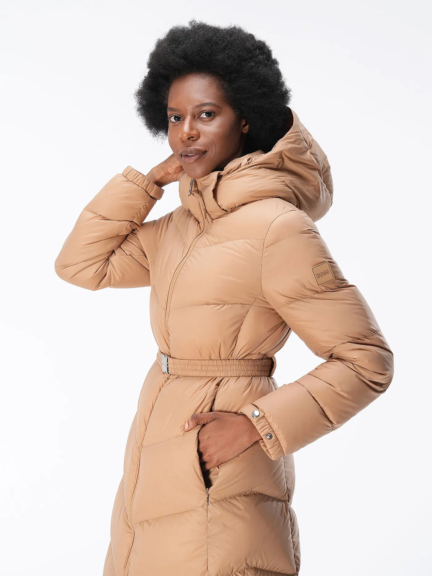 BOSS | Daunensteppmantel PAMAXI2 | beige
