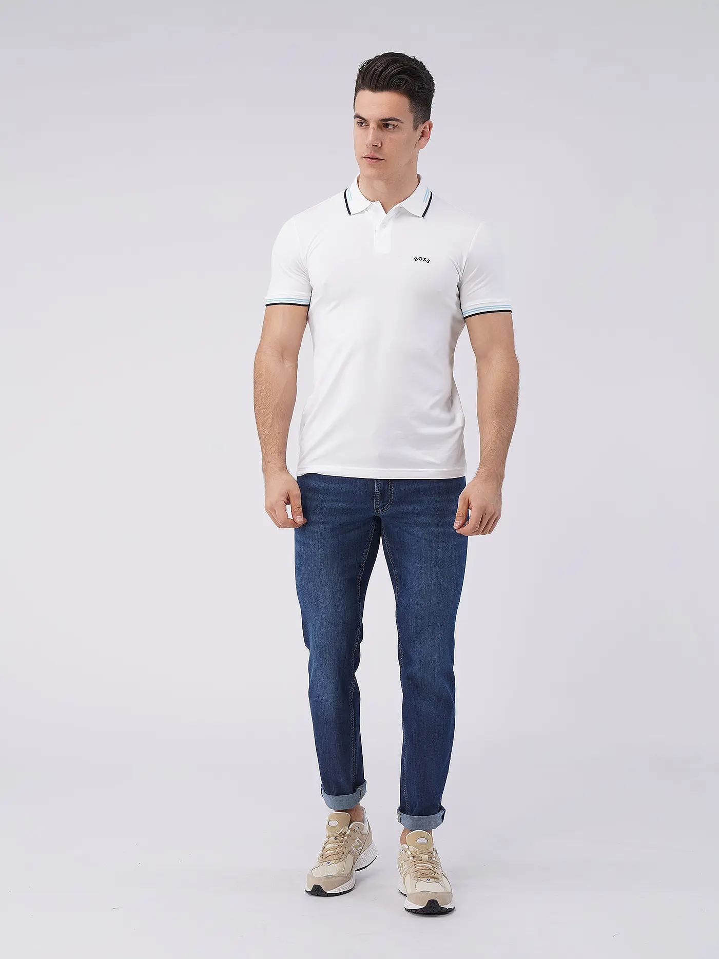 BOSS | Poloshirt Slim Fit PAUL CURVED | weiss