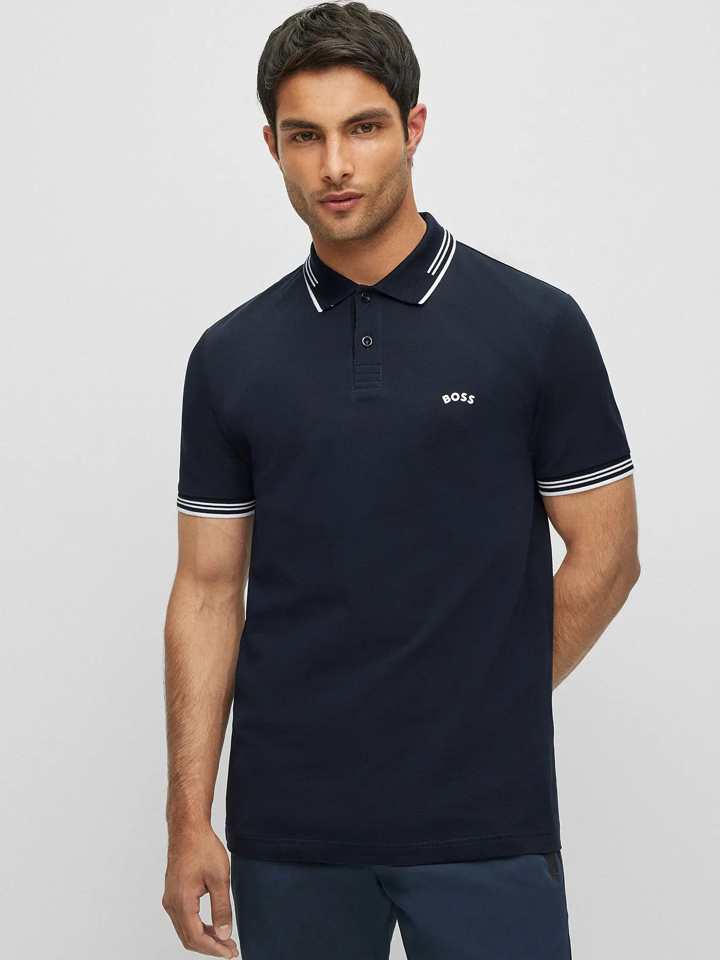 BOSS | Poloshirt Slim Fit PAUL CURVED | dunkelblau