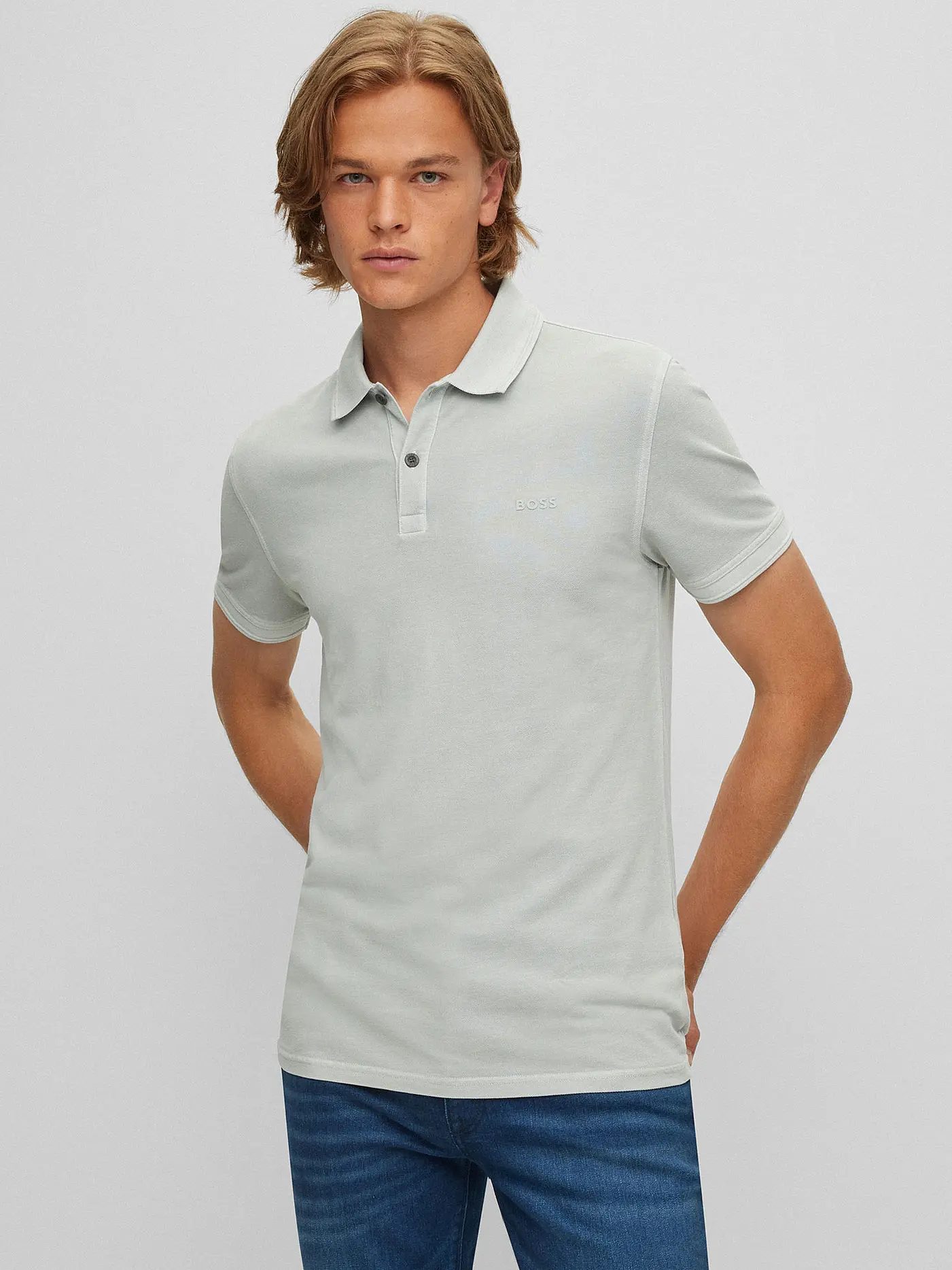BOSS | Poloshirt Slim Fit PRIME | silber