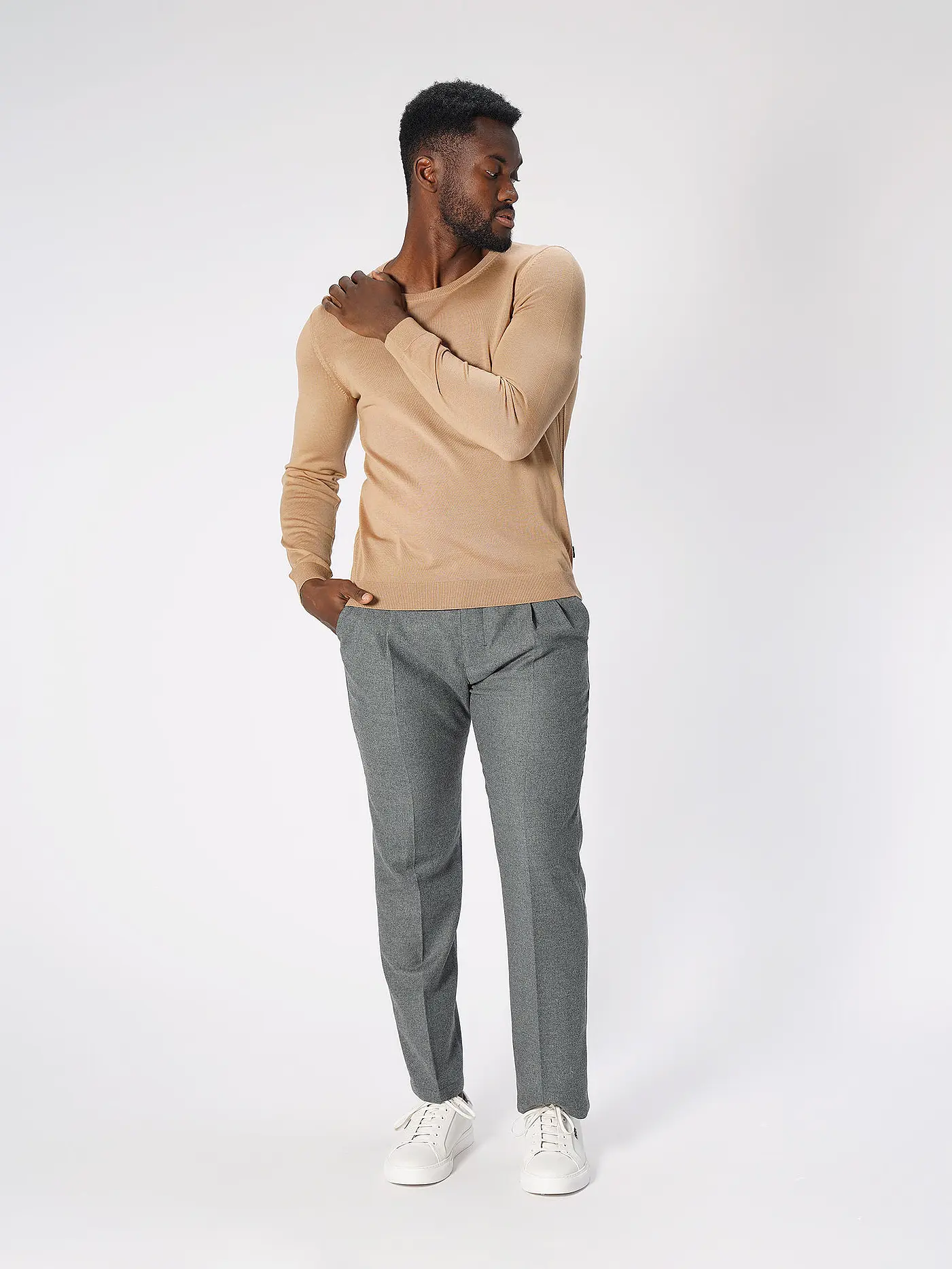 BOSS | Pullover Slim Fit LENO-P | camel