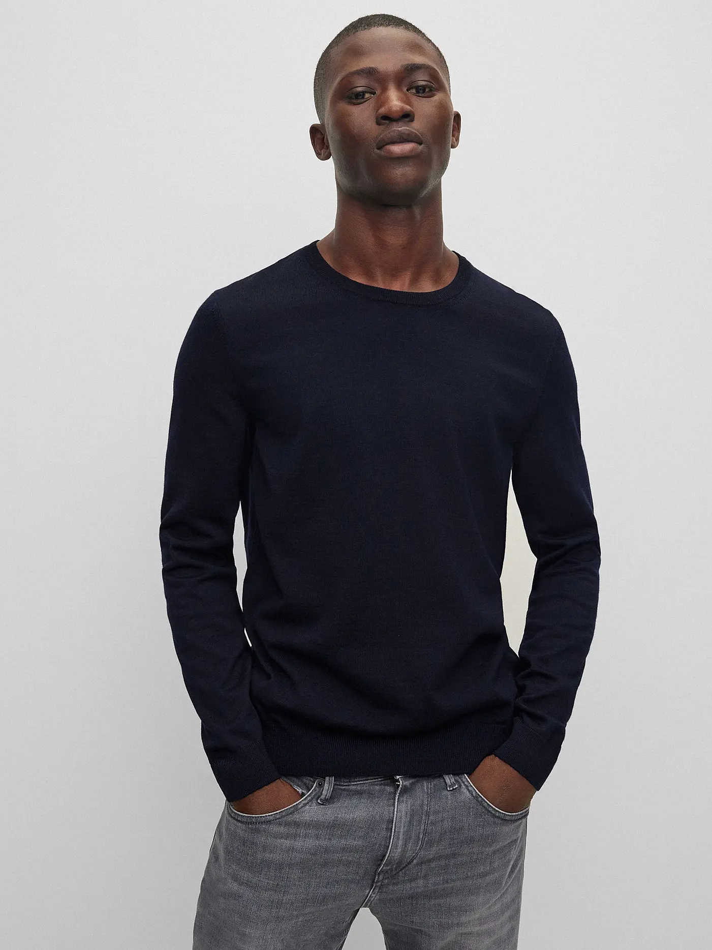 BOSS | Pullover Slim Fit LENO-P | dunkelblau
